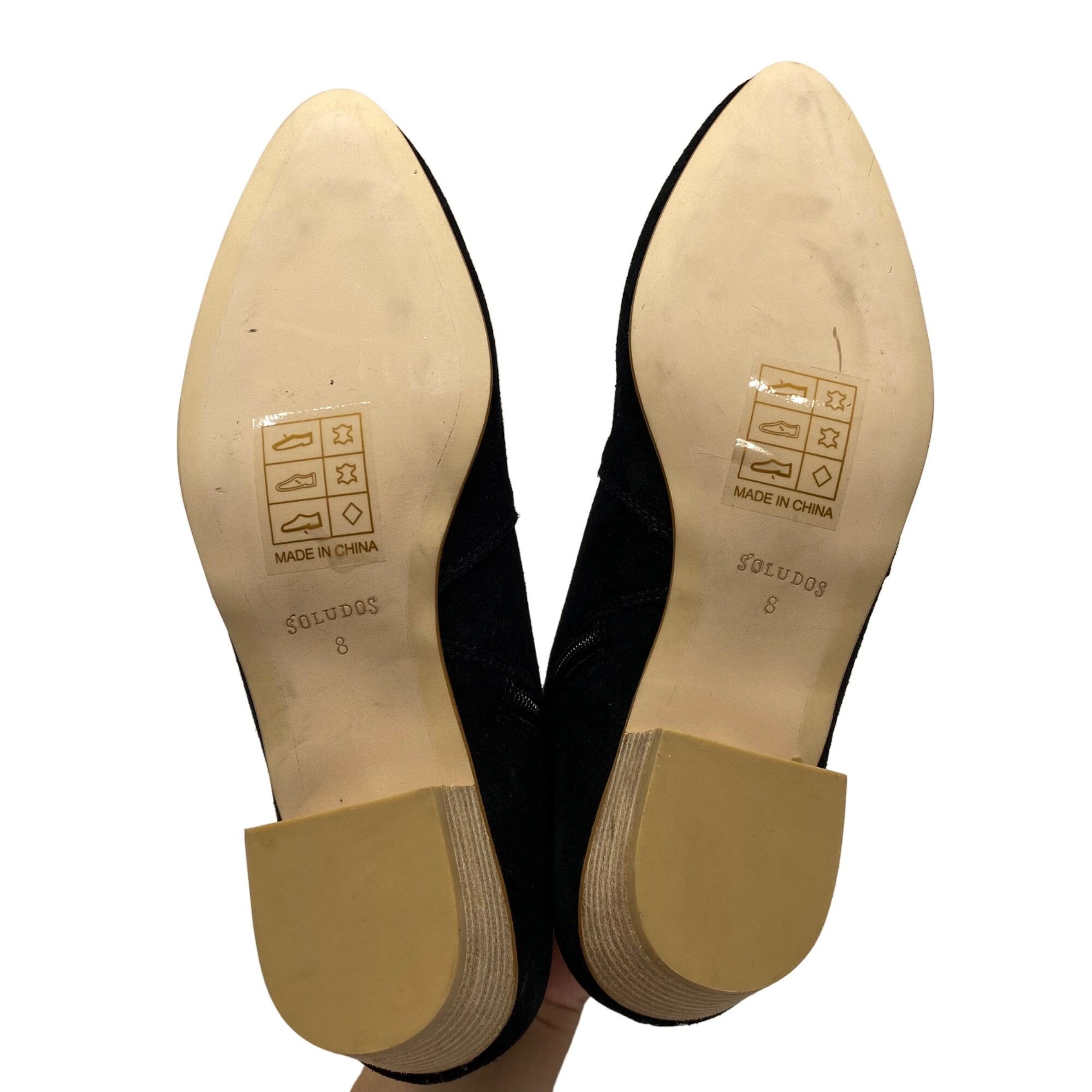Soludos Soludos Lola Black Suede Leather Almond Toe Ankle Booties Wo Size US 8 / IT 38 - 7 Thumbnail