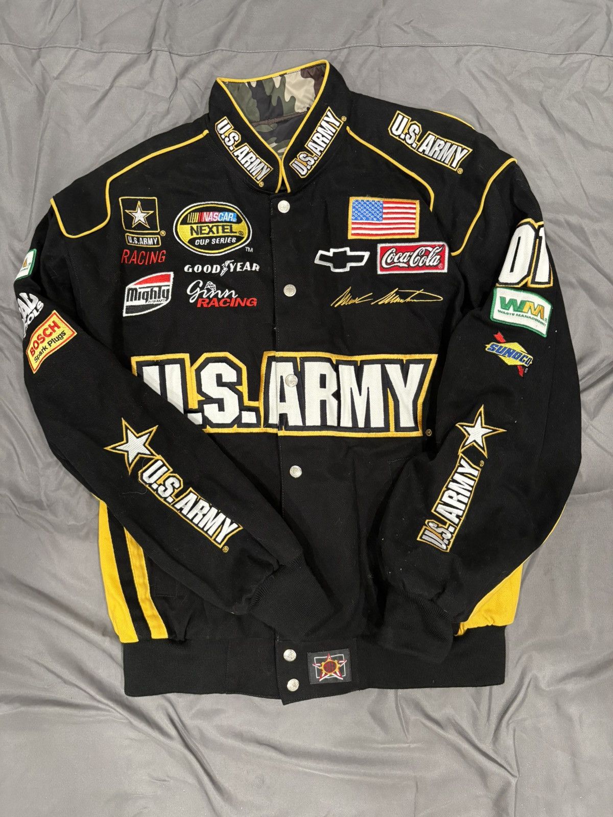 Jh Design Mark Martin U.S. Army NASCAR Racing Jacket Reversible Men's ...