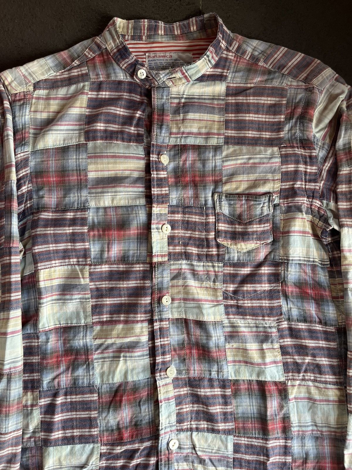 Nanamica Nanamica Patchwork Grunge Japan B/D Shirt Kurt Size US M / EU 48-50 / 2 - 1 Thumbnail