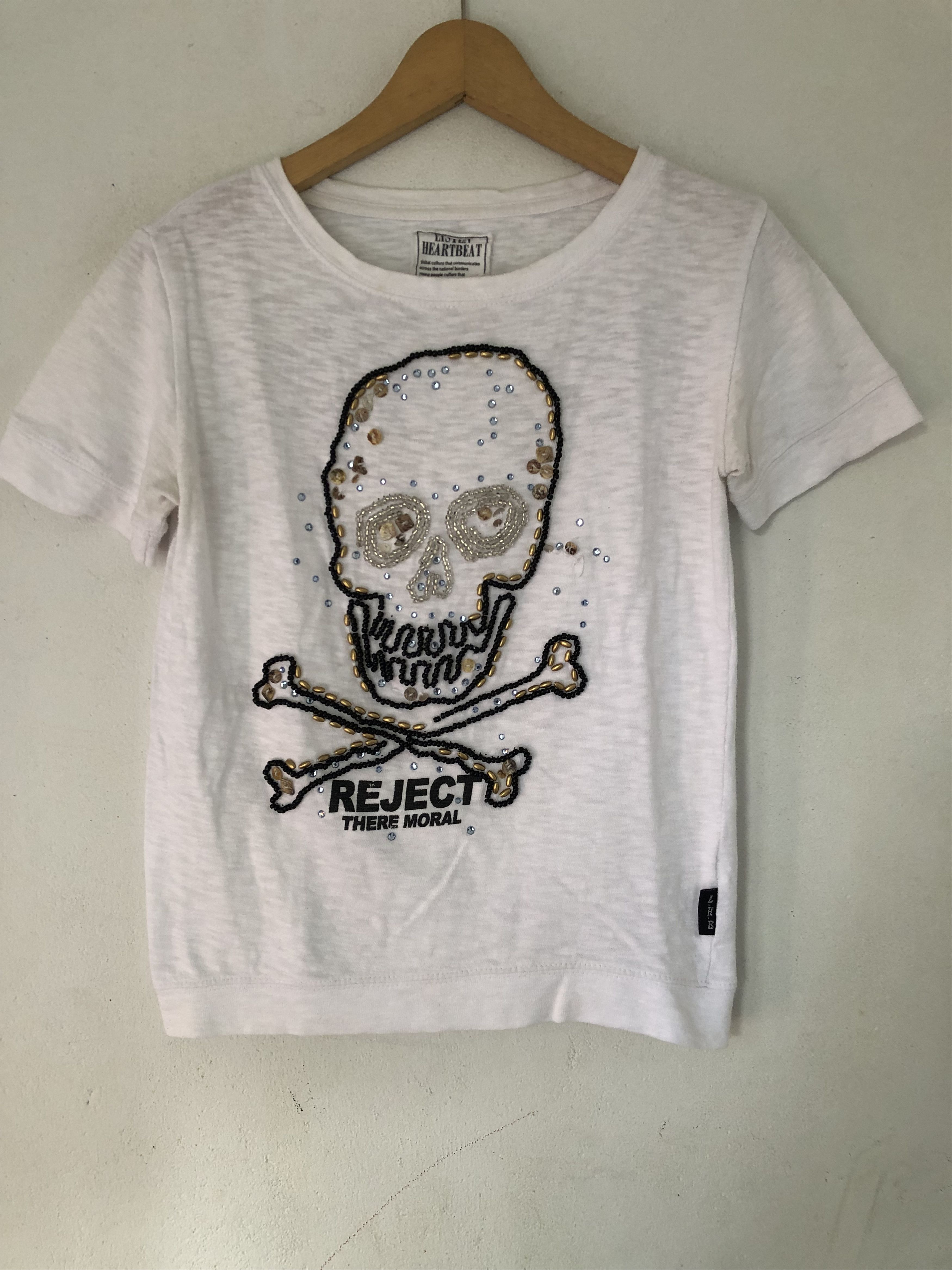 KMRii Japanese Gothic Poem Skull Heartbeat Size L / US 10 / IT 46 - 1 Thumbnail