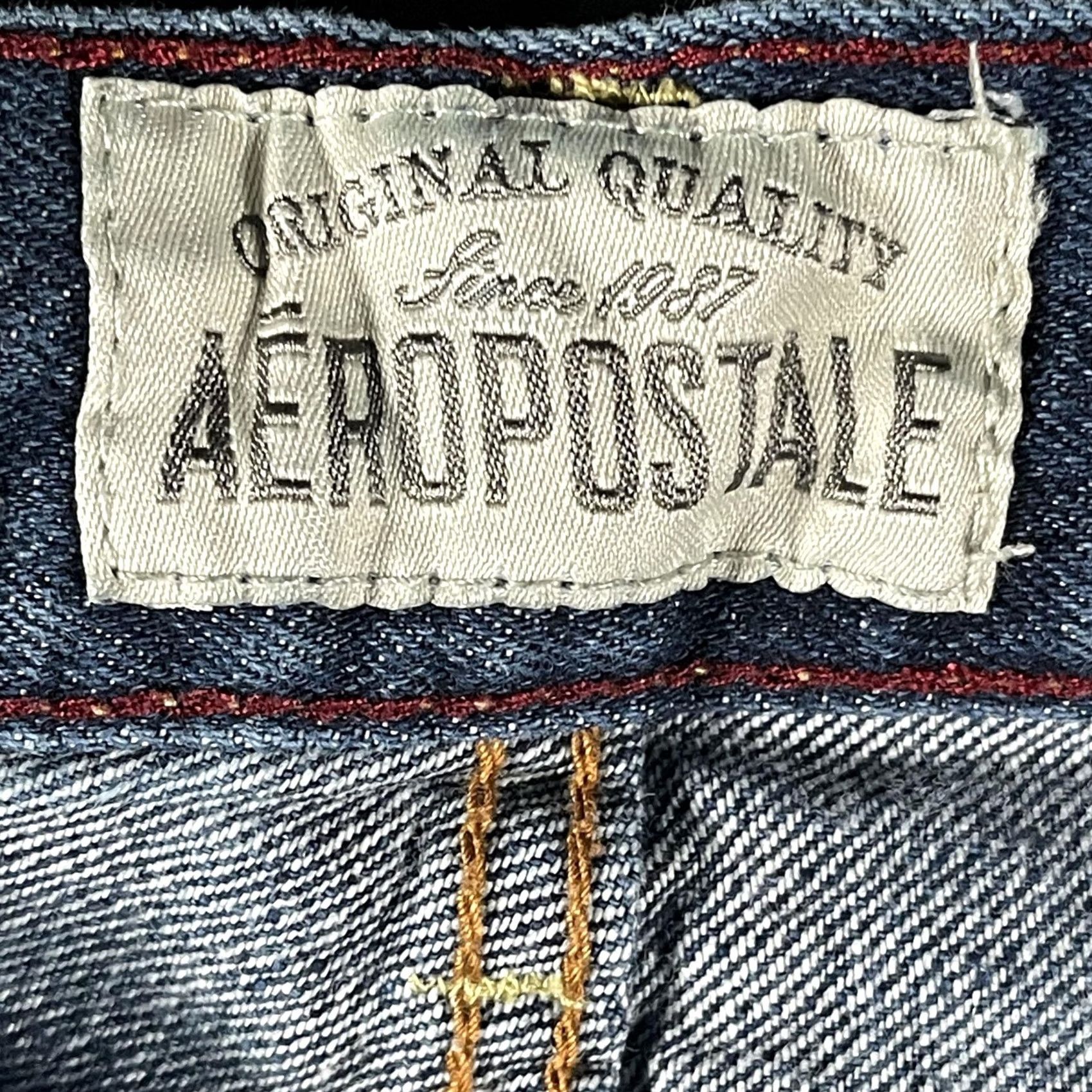 Vintage Aéropostale Jeans Mens 30x30 Blue Driggs Slim Bootcut Distressed Ripped Denim Size US 30 / EU 46 - 6 Thumbnail