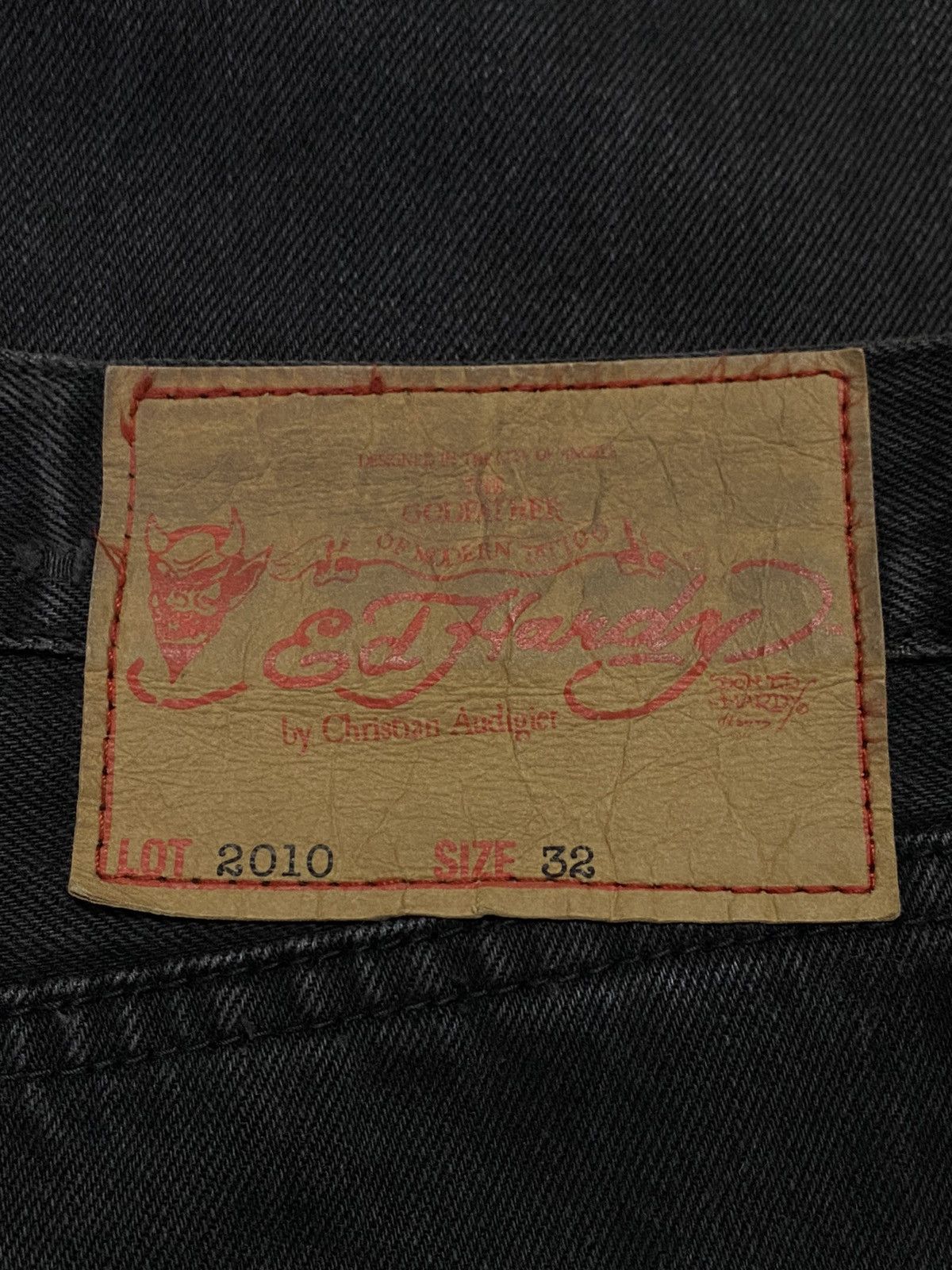 Christian Audigier × Ed Hardy Ed Hardy By Christian Audigier 2010 Embroidered Denim Pants Size US 32 / EU 48 - 14 Thumbnail