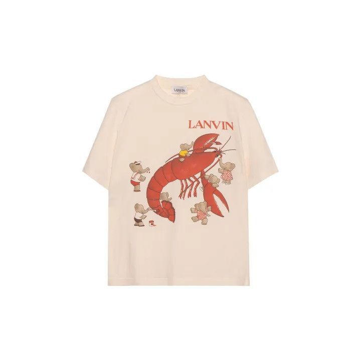 Lanvin Lanvin SS21 Lobster Print Cotton T-Shirt -2508 Size US L / EU 52-54 / 3 - 2 Thumbnail