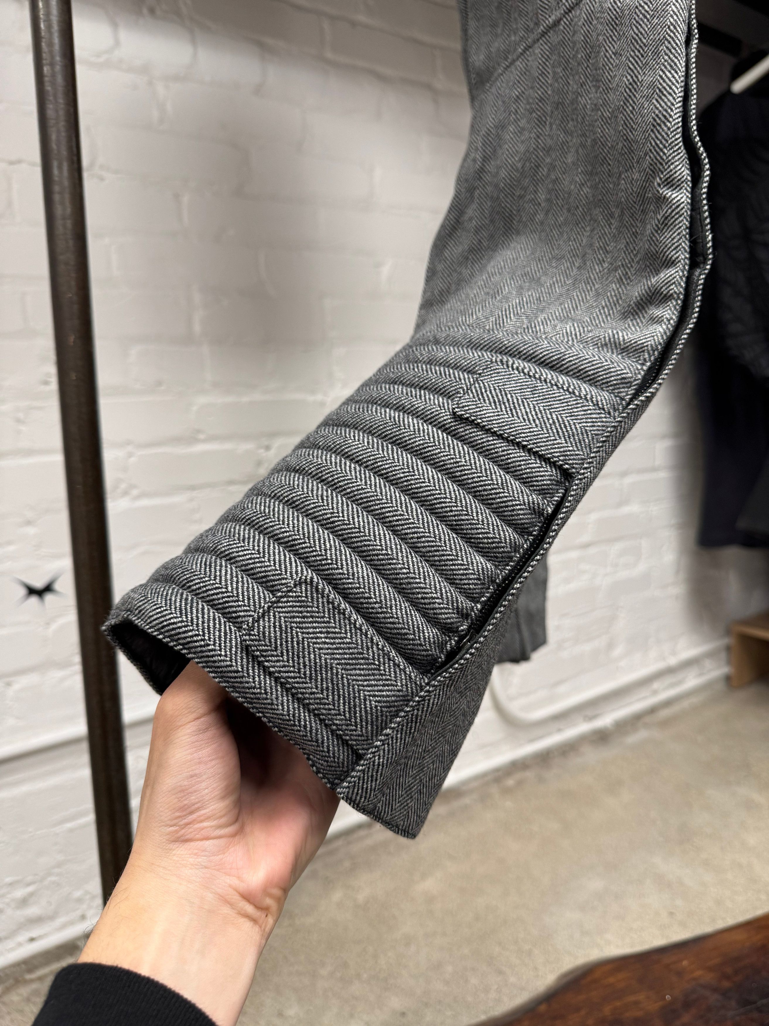 Gucci AW2000 Gucci by Tom Ford Herringbone/Leather Biker Pants Size US 29 - 2 Thumbnail