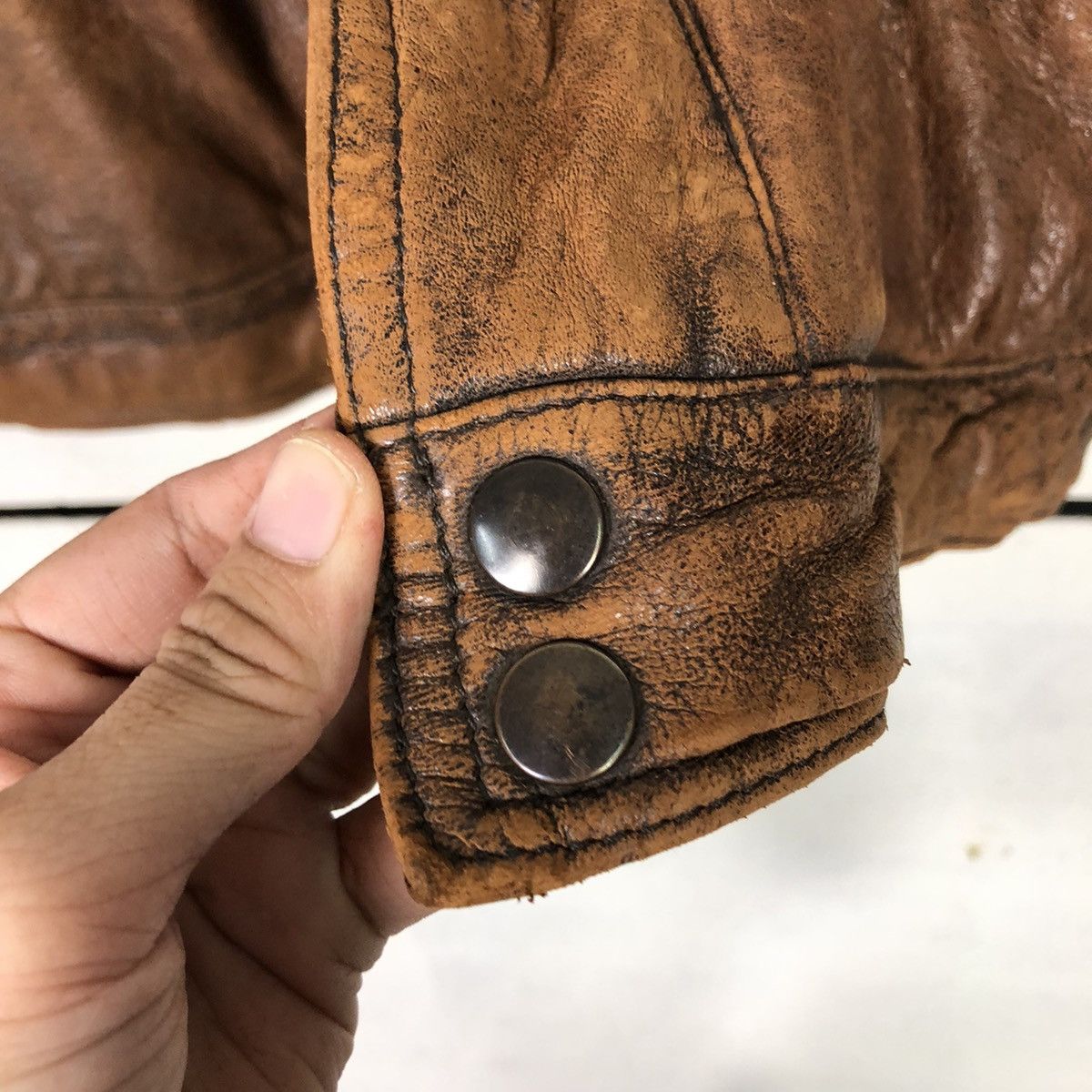 Japanese Brand 📌Vintage Fly Bomber Leather Jacket Freetime Issey Miyake Size US M / EU 48-50 / 2 - 17 Thumbnail