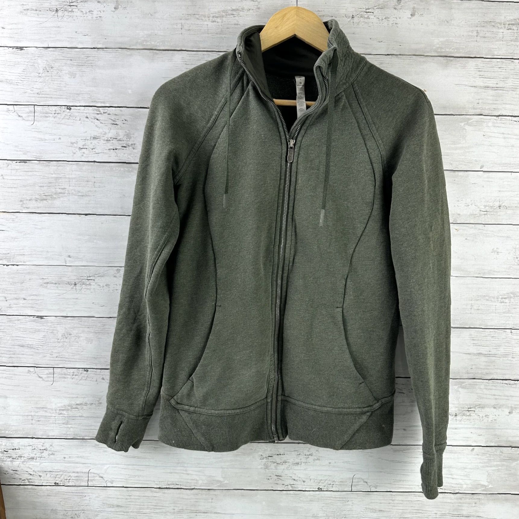 Lululemon Lululemon Huddle Hustle Jacket Womens 4 Green Full Zip Thumbholes Shirt/Coat/Outerwear Athleisure 90s? (Wait) Size S / US 4 / IT 40 - 2 Thumbnail