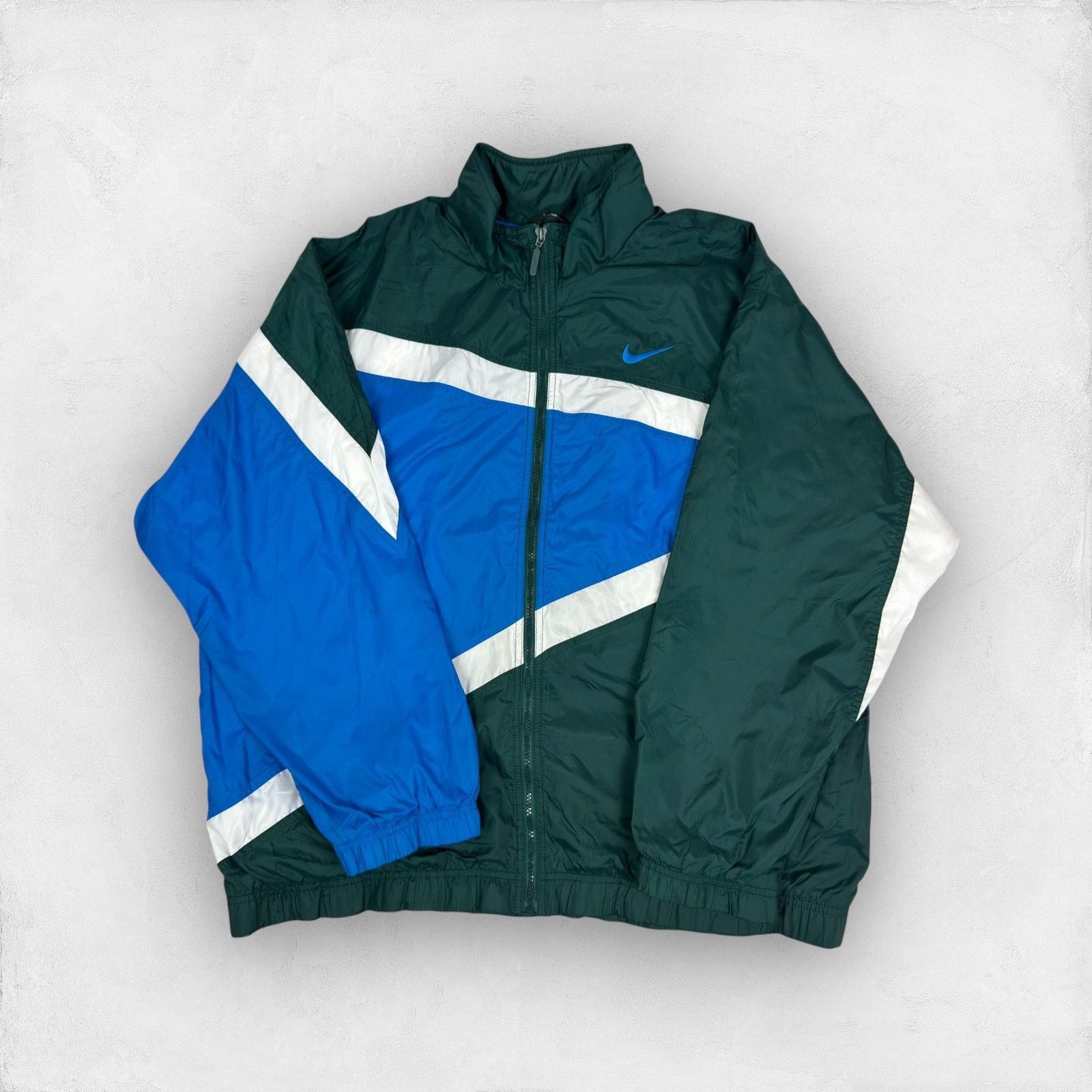 Nike Vintage Nike Men's Green Blue Swoosh Logo Full Zip Jacket XL Size US XL / EU 56 / 4 - 1 Thumbnail