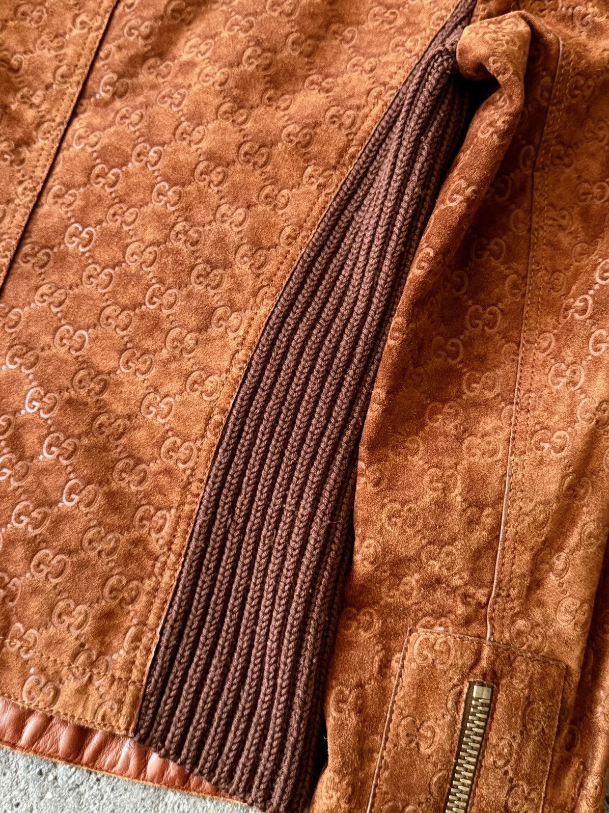 Gucci × Tom Ford Archive Gucci - Tom Ford Suede / Knit - Monogram Jacket Size S / US 4 / IT 40 - 21 Thumbnail