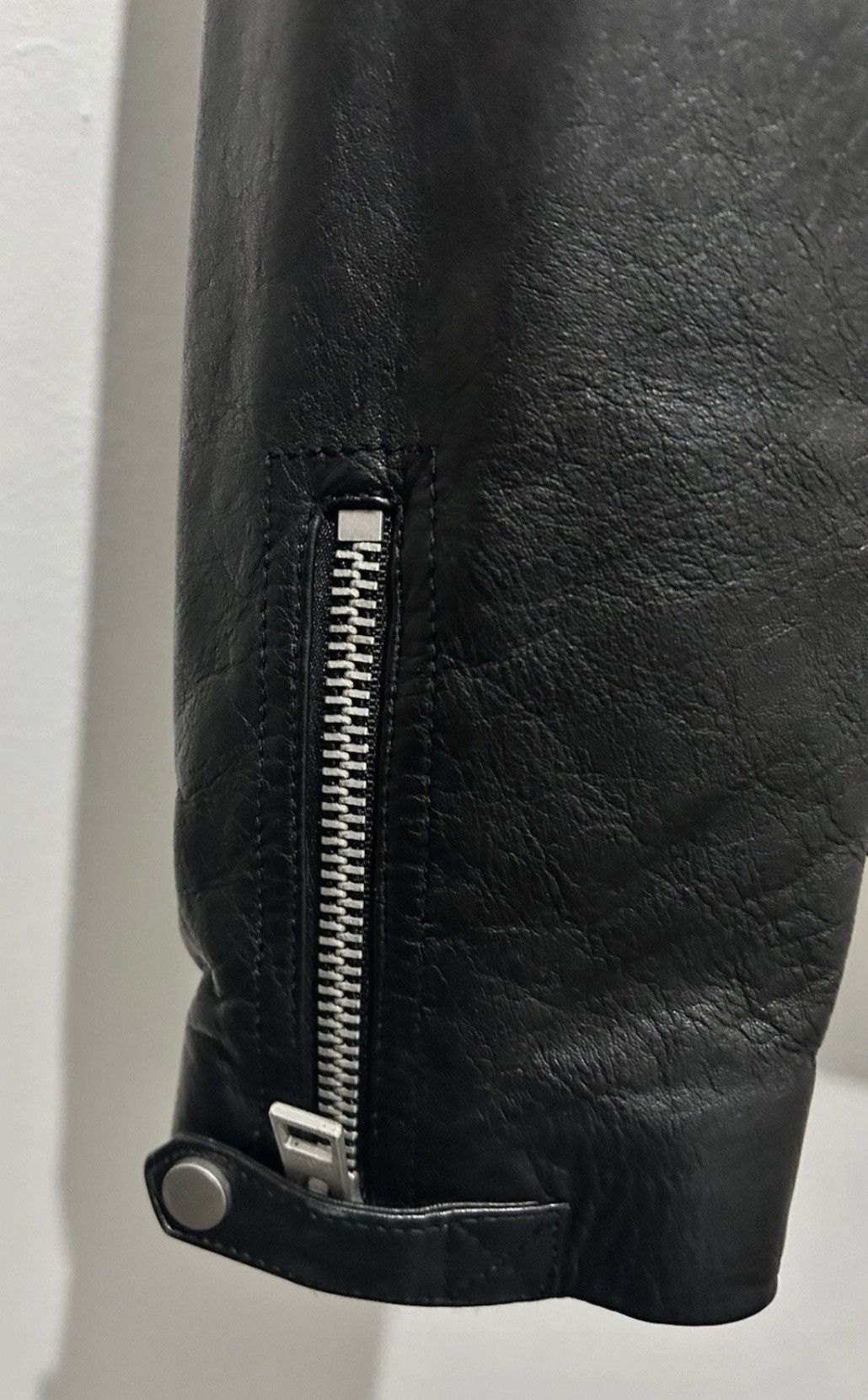 Allsaints Mens All Saints Hemsley Leather Biker Motorcycle cafe racer Size US M / EU 48-50 / 2 - 7 Thumbnail