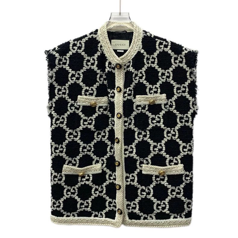 Gucci Gucci Black logo jacquard full-print cotton single-breasted Size XS / US 0-2 / IT 36-38 - 1 Thumbnail