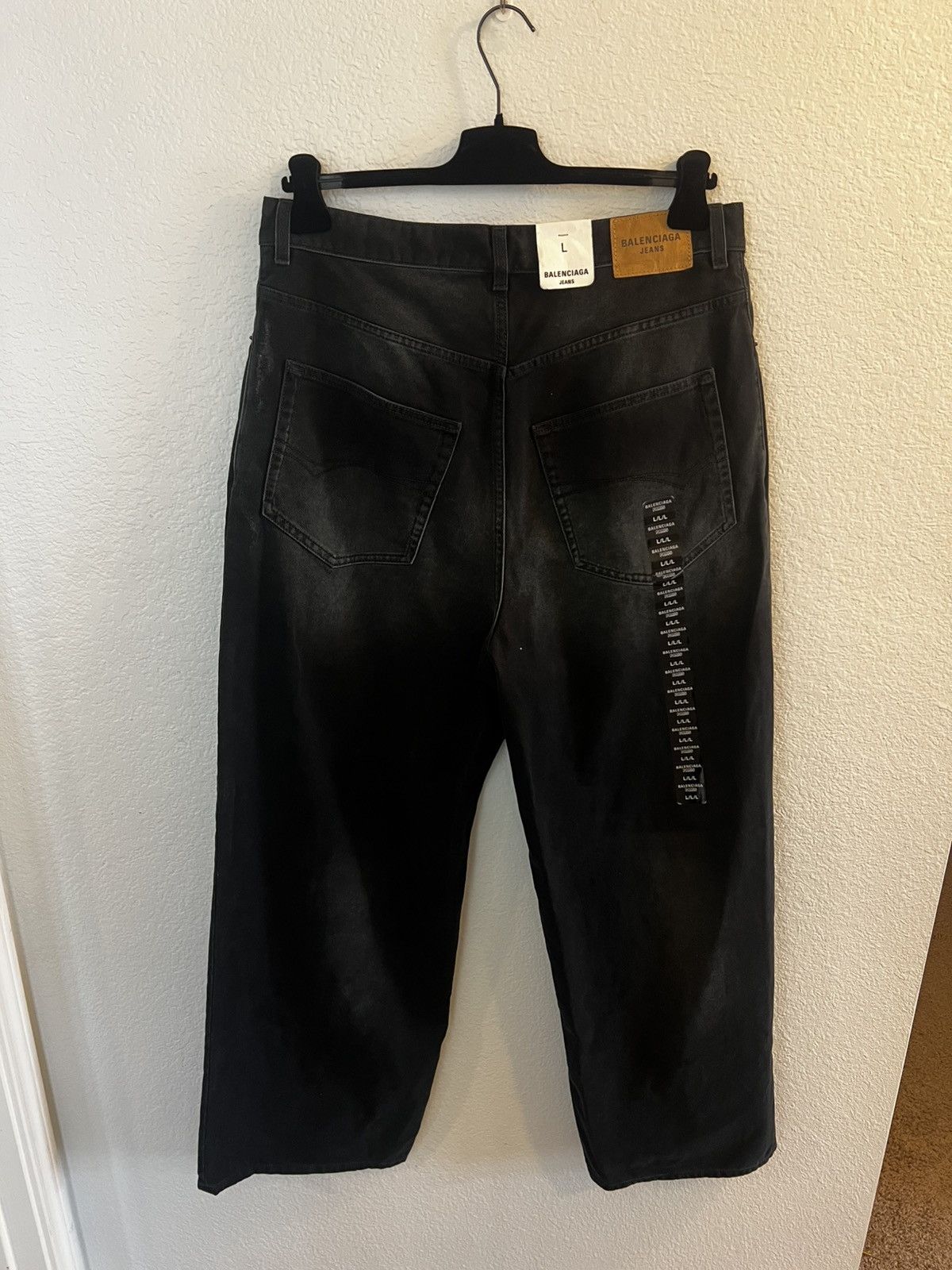 Balenciaga Denim Sticker Baggy Pants | Grailed