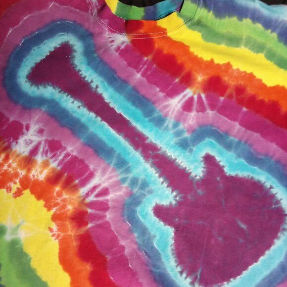 Vintage Vintage Guitar Rainbow Tie Dye T-Shirt Size US L / EU 52-54 / 3 - 1 Thumbnail