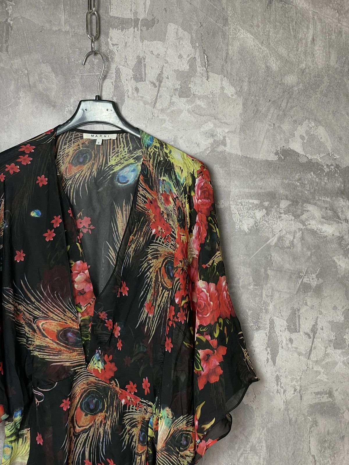 Marni × Vintage Marni Vintage Multicolour Y2K Rare Luxury Midi Dress Size S / US 4 / IT 40 - 4 Thumbnail