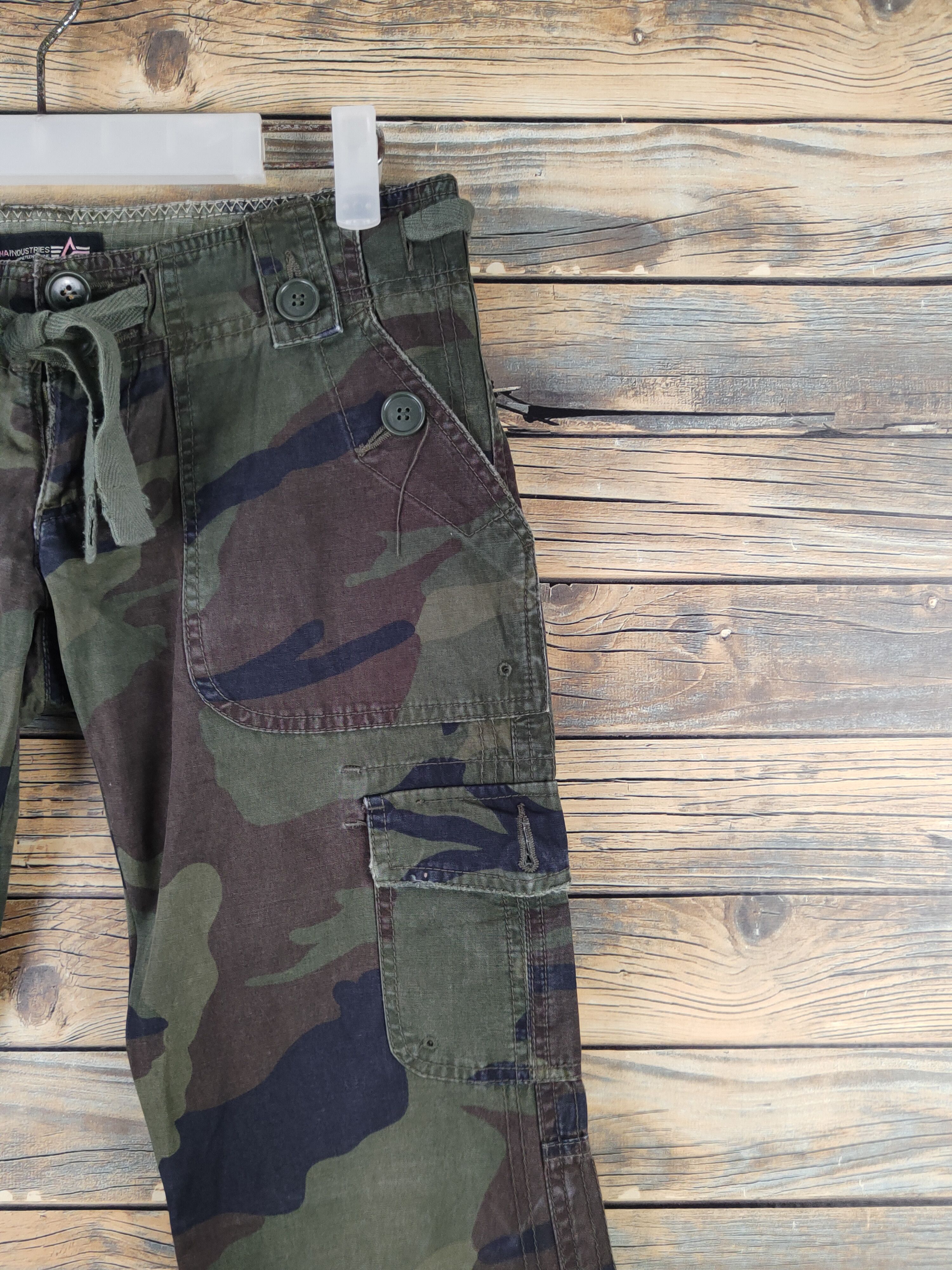 Alpha Industries DL Alpha Industries Camouflage Multipocket Cargo Pants #2348 Size 26" / US 2 / IT 38 - 5 Thumbnail