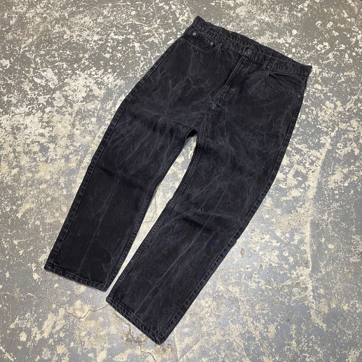 Levi's × Vintage Vintage Levi’s 550 Relaxed Fit Black Faded Jeans USA 90s Size US 35 - 5 Thumbnail