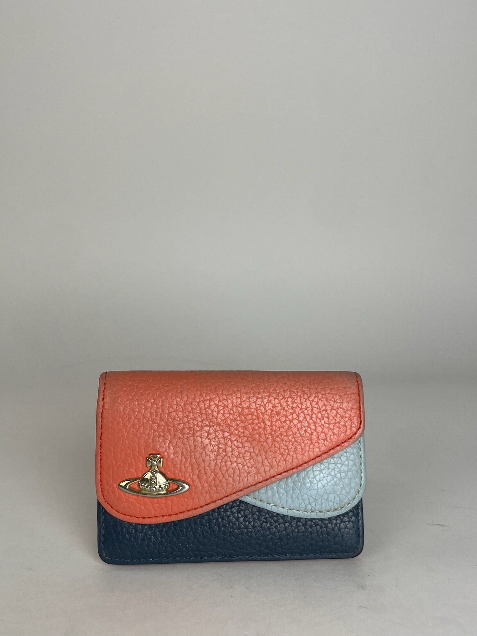 Vivienne Westwood Vintage Leather Card Holder Orange Blue Navy Size ONE SIZE - 1 Thumbnail