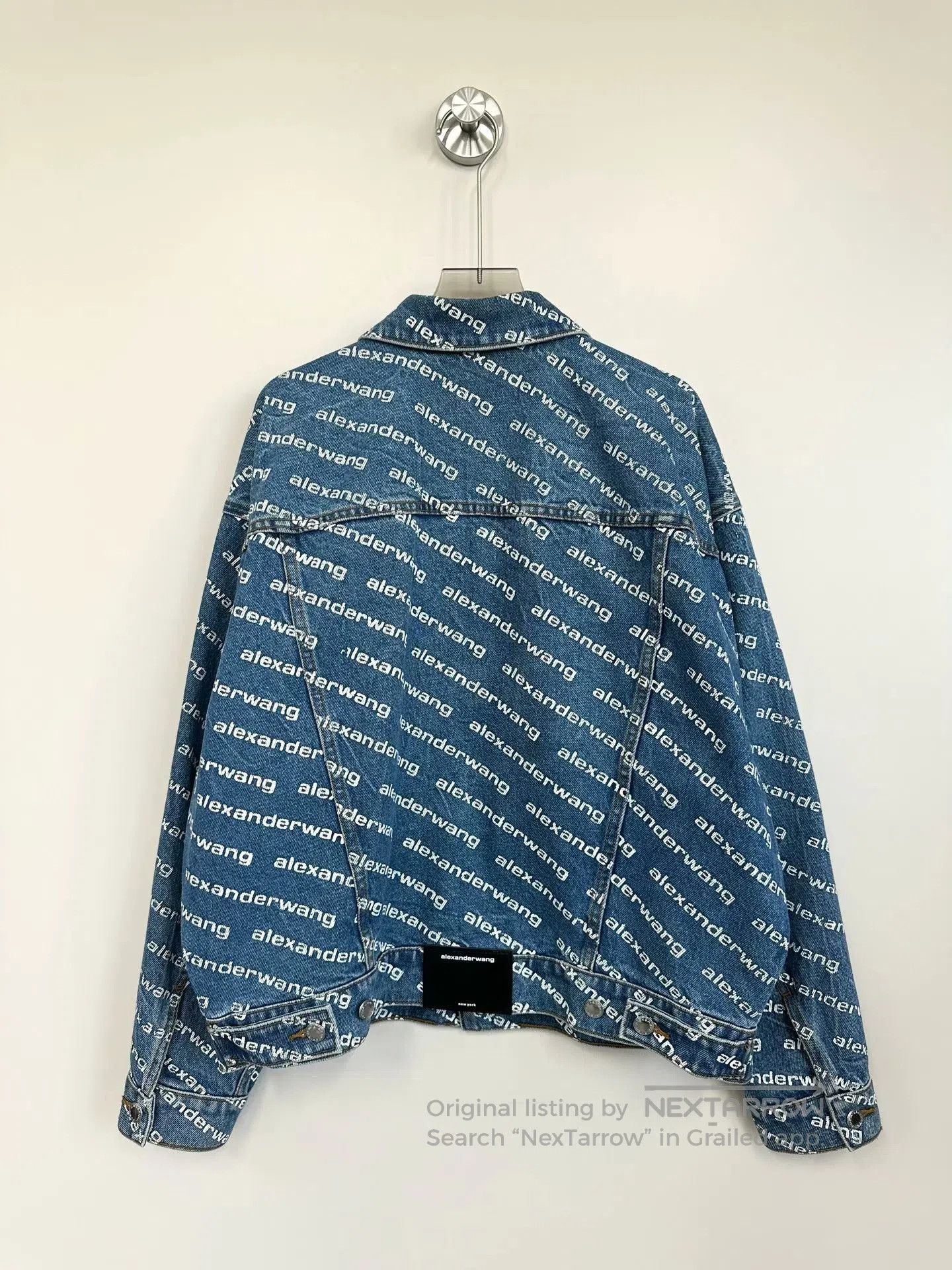 Alexander Wang Alexander Wang Blue Barrage Full Print Logo Denim Jacket| Size US S / EU 44-46 / 1 - 2 Thumbnail