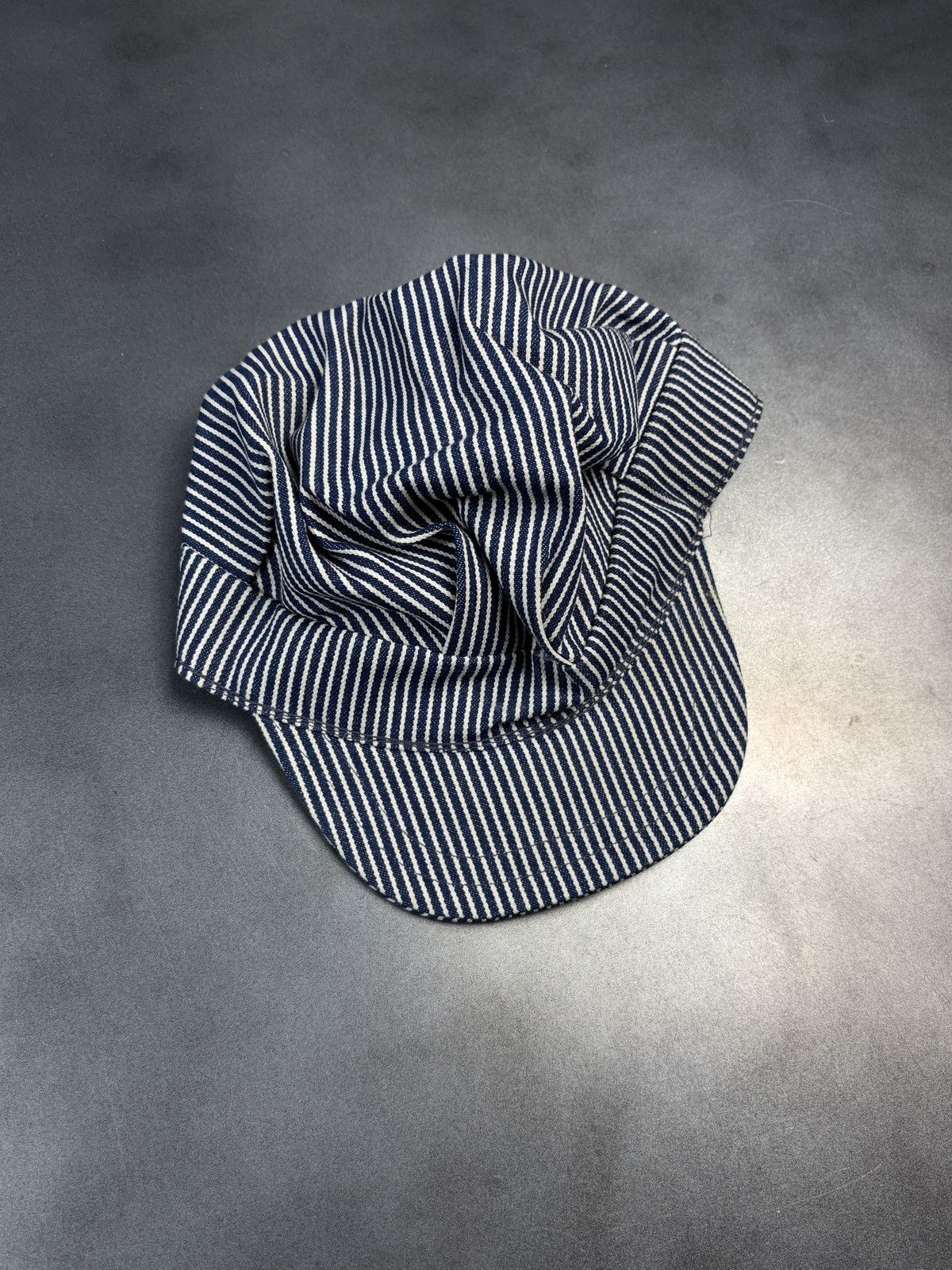 Vintage Vintage Hickory Stripe Hat Conductors Cap Engineer Snapback Size ONE SIZE - 2 Thumbnail