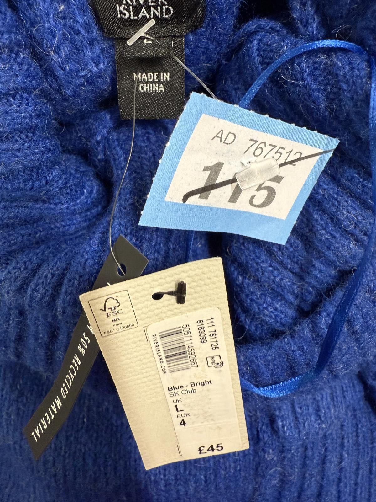 River Island River Island Blue Turtleneck Sweater Dress Size L / US 10 / IT 46 - 2 Thumbnail
