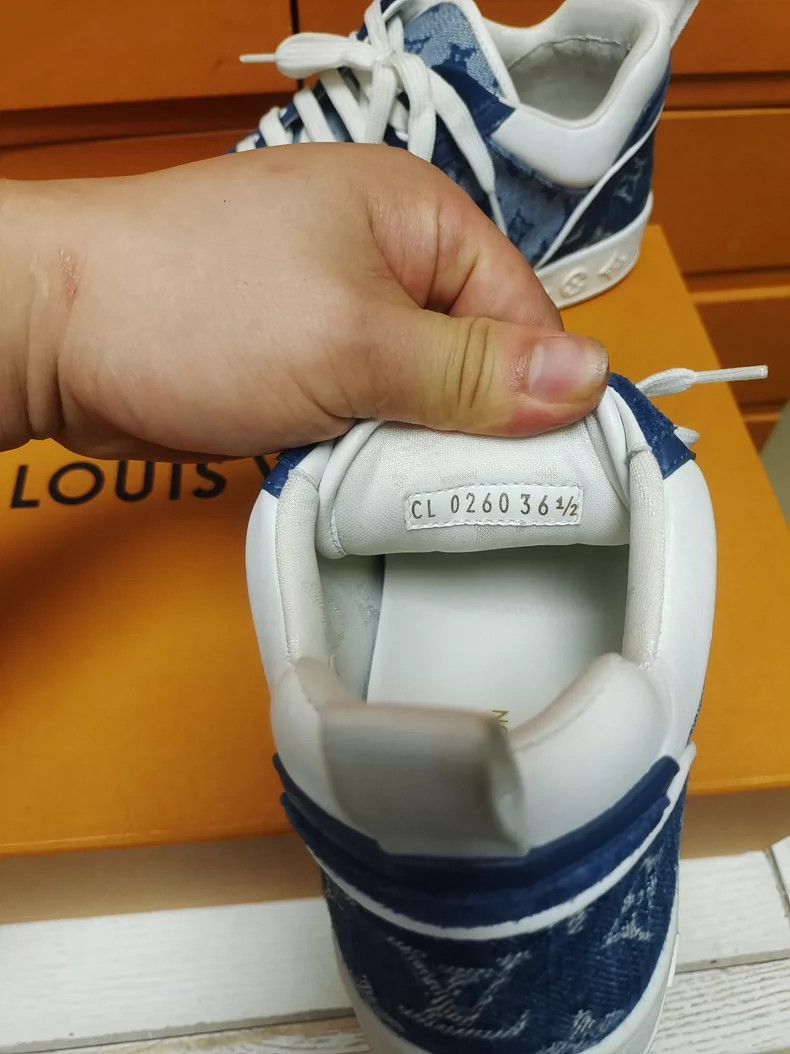 Louis Vuitton LV Denim Blue Lace-Up Sneakers for Women-2507 Size US 6 / IT 36 - 7 Thumbnail