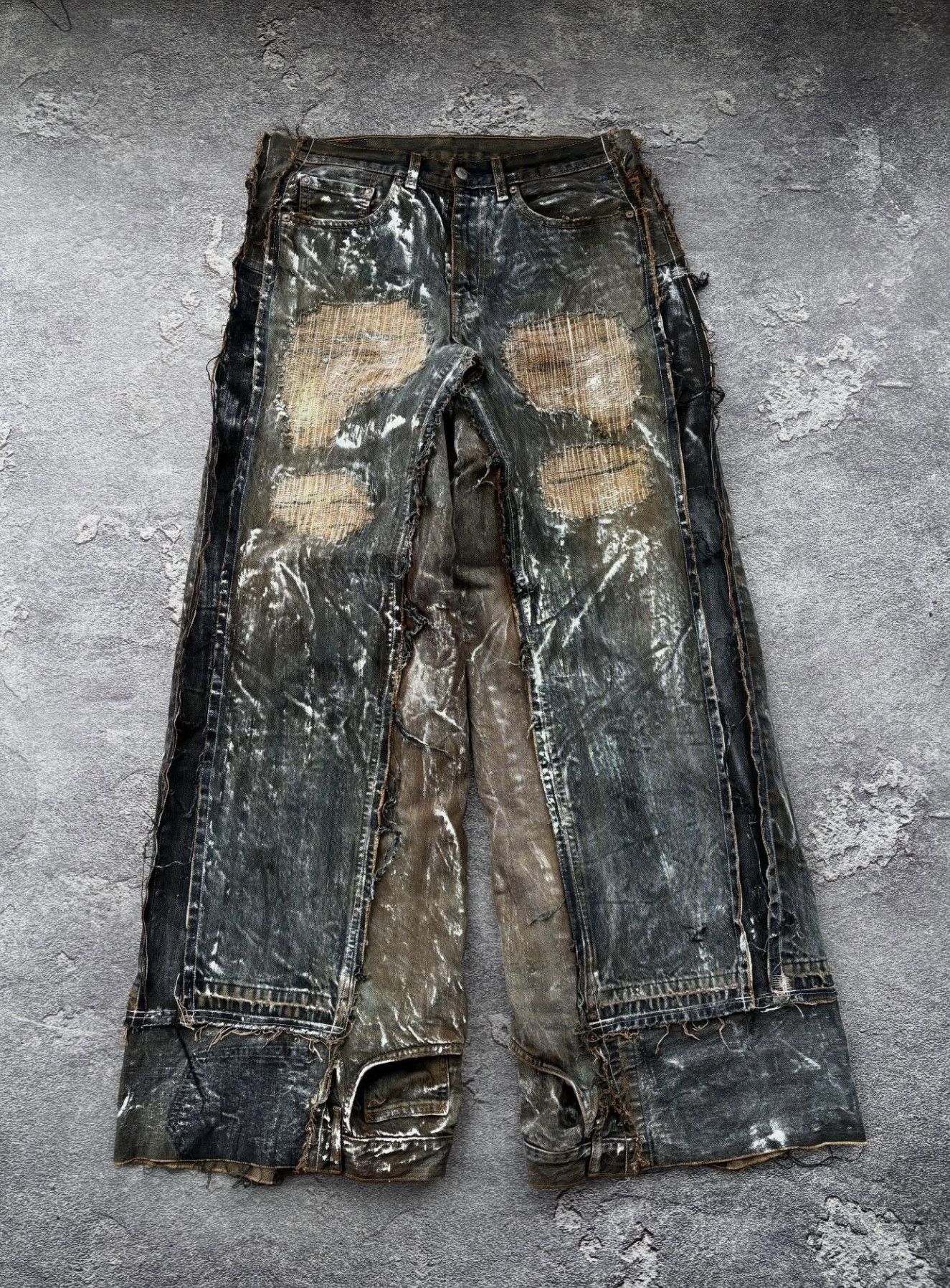 Levi's Vintage Levis Undercover kapital Style Jeans baggy patchwork Size US 34 / EU 50 - 2 Thumbnail