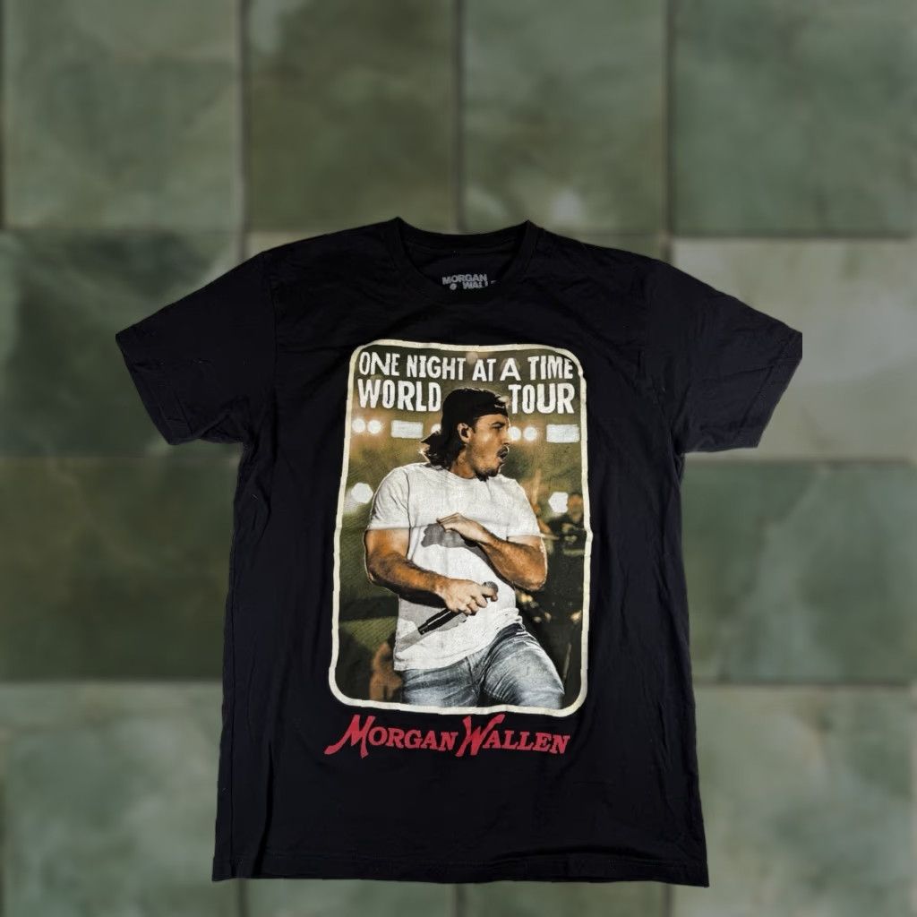 Vintage Morgan Wallen One Night At A Time World Tour Concert Merch T-Shirt Black Size L Size US L / EU 52-54 / 3 - 1 Thumbnail