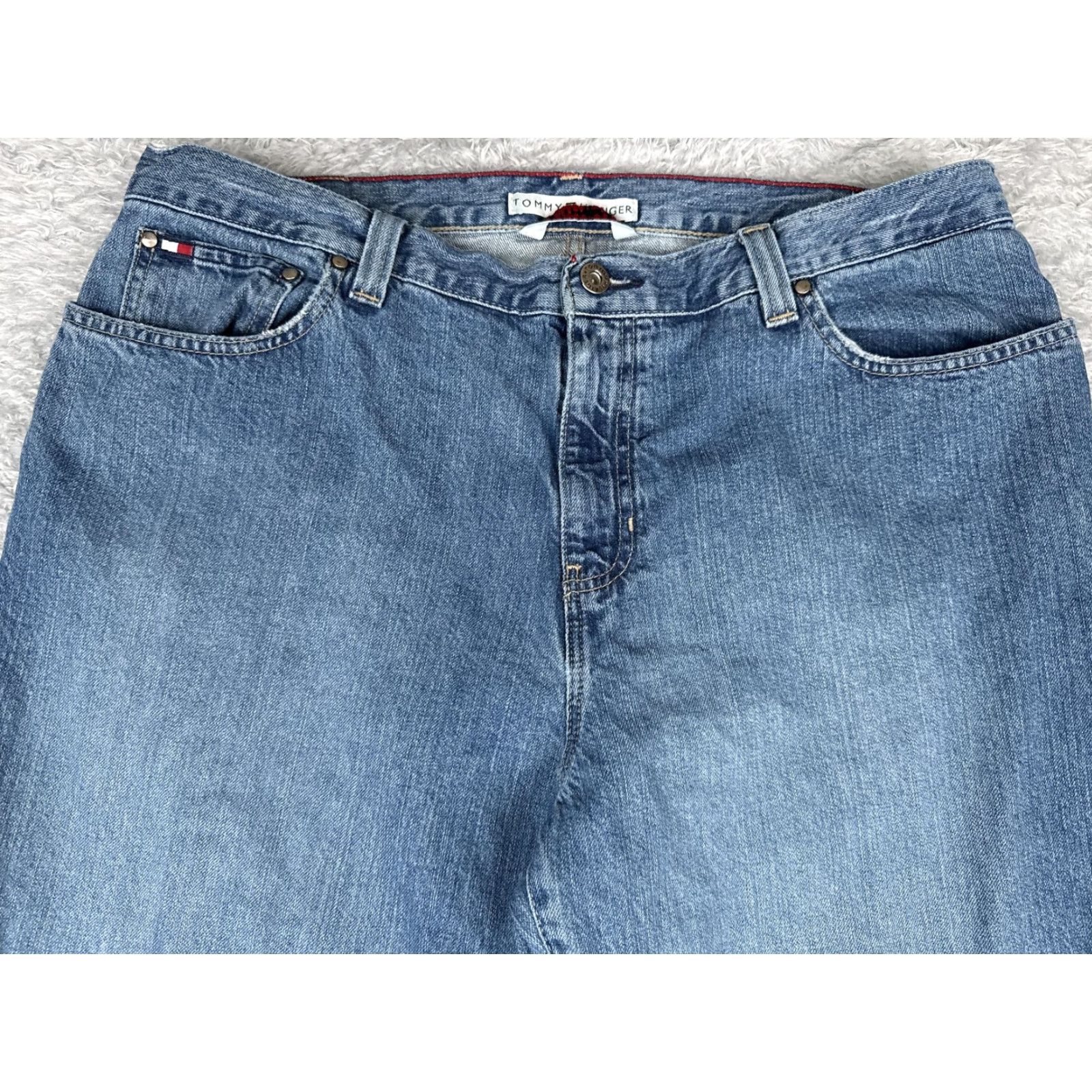 Tommy Hilfiger Tommy Hilfiger Jeans Womens 14 Boyfriend Blue Medium Wash High Rise Relaxed 34x33 Denim 5-Pocket Logo Size 36" / US 14 / IT 50 - 4 Thumbnail