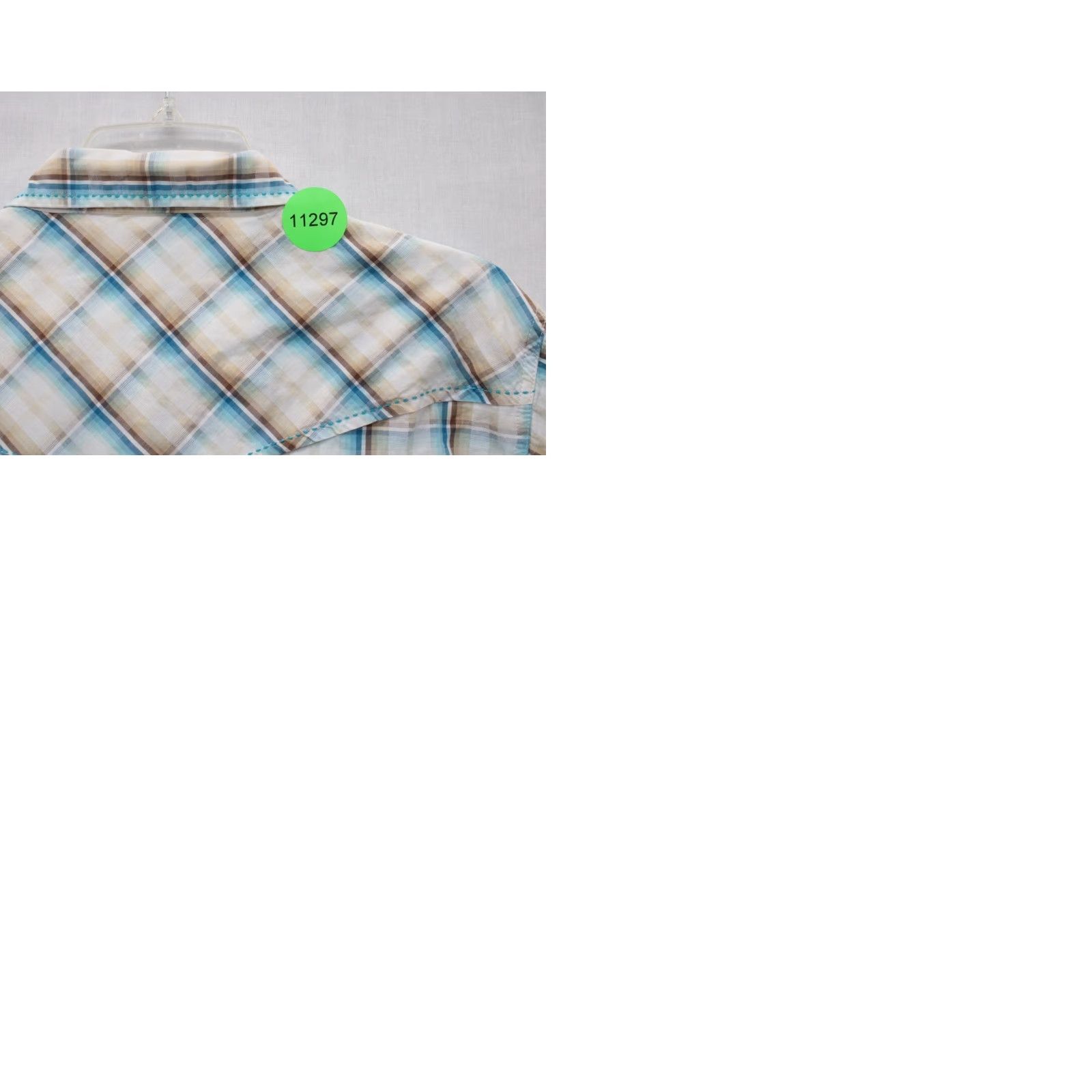 Wrangler VINTAGE Wrangler Western Shirt Men's M Thick Stitch Pearl Snap Diamond Shape Blue Plaid Size US M / EU 48-50 / 2 - 9 Thumbnail