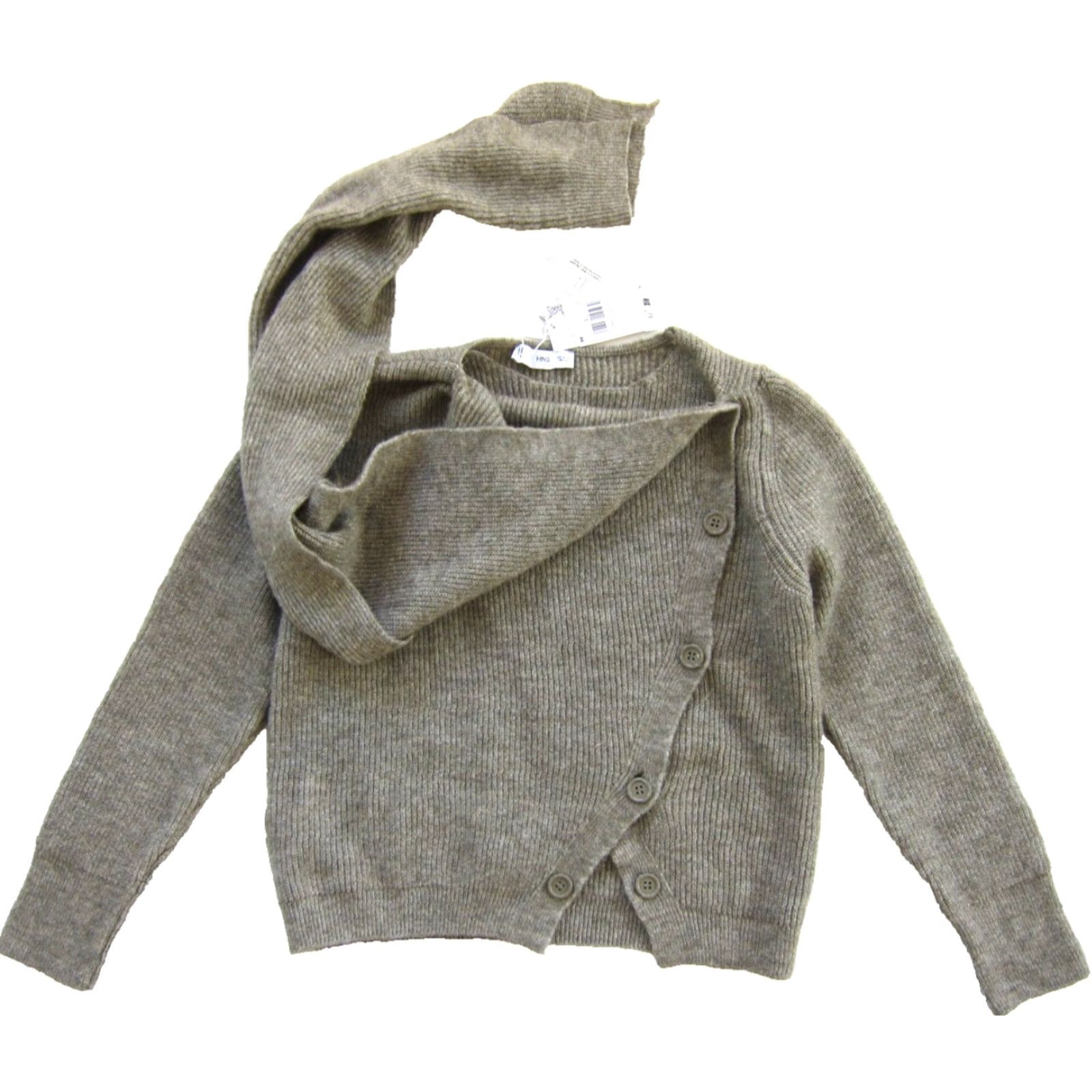 Vintage MNG Sweater Brown Knit Wool Blend Cable-Knit Button Crew Neck Long Sleeve Casual Medium Womens Size M / US 6-8 / IT 42-44 - 4 Thumbnail