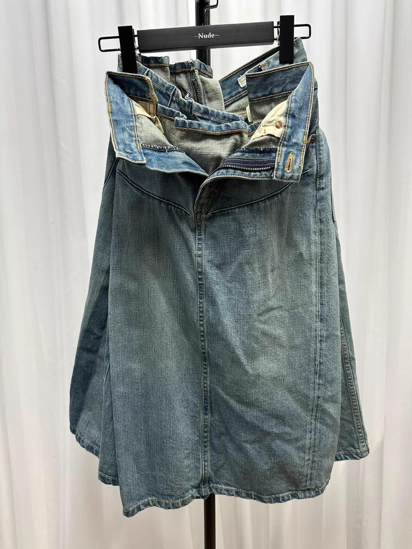 Junya Watanabe Junya Watanabe Deconstructed Reversible Denim Skirt S Size 26" / US 2 / IT 38 - 7 Thumbnail