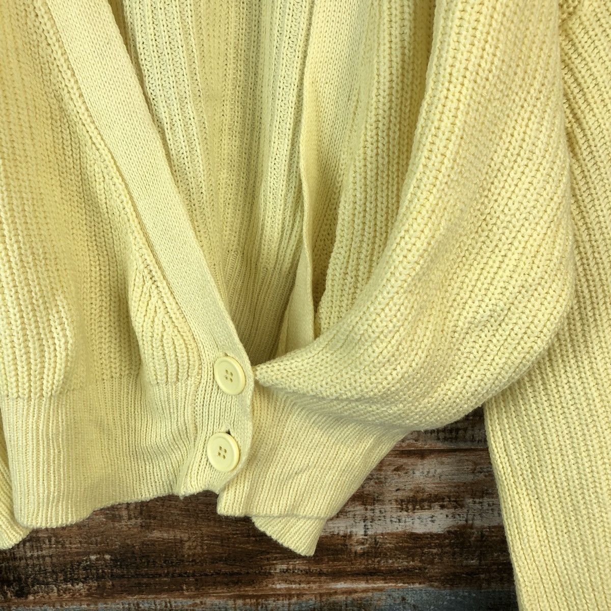 Japanese Brand Cepo Aatt Yellow Cardigan Knitwear #A1358 Size M / US 6-8 / IT 42-44 - 9 Thumbnail