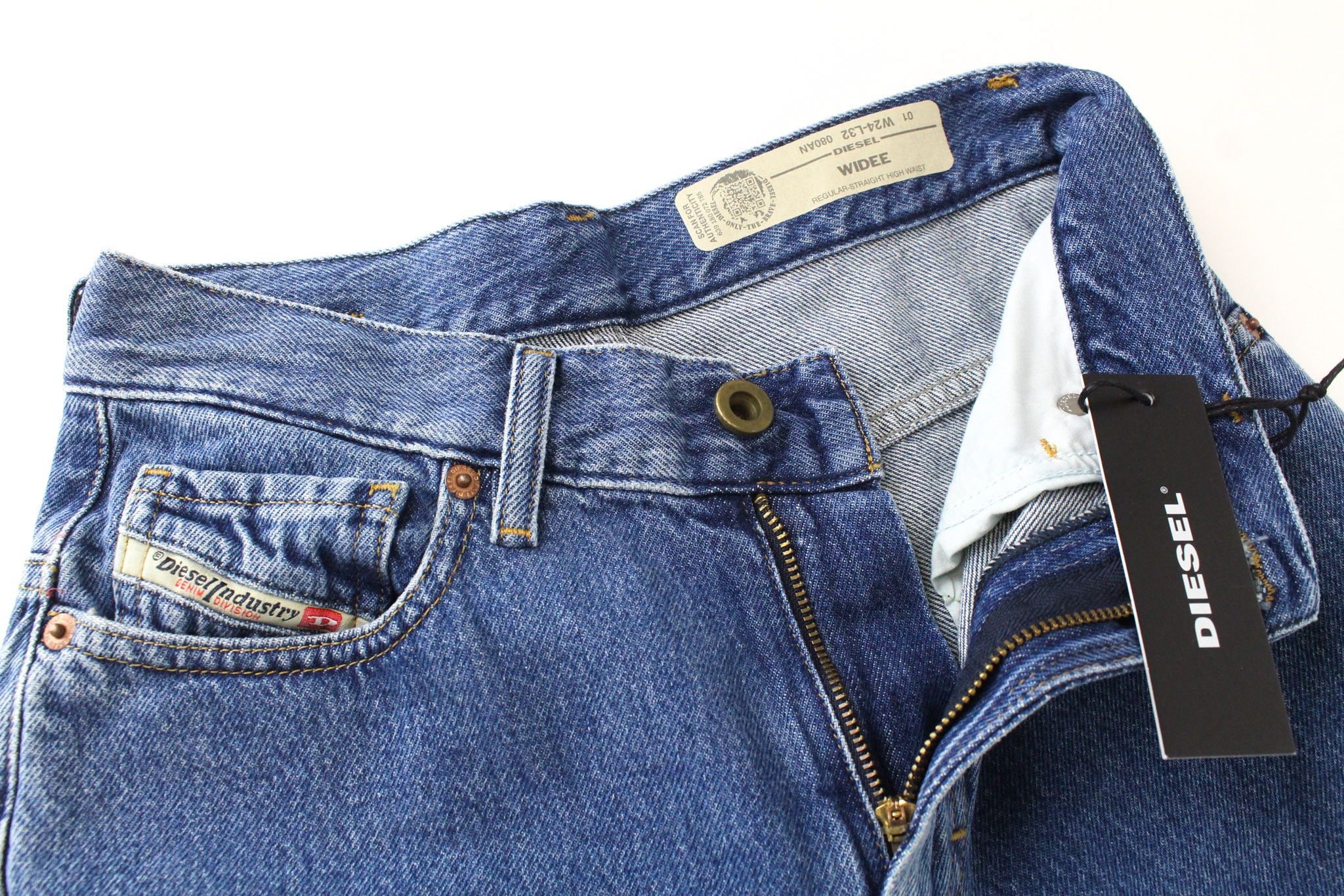 Diesel WIDEE 080AN W24/L32 Blue Straight Jeans 70467 Size 24" / US 00 / IT 34 - 3 Thumbnail