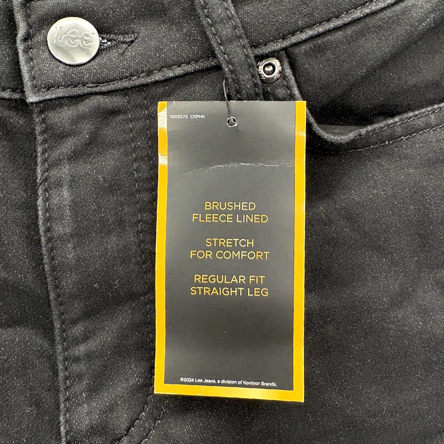 Lee Lee Lined Straight Jeans Womens 8 Tall Black Mid Rise Fleece Lined Stretch Denim Size 30" / US 8 / IT 44 - 4 Thumbnail