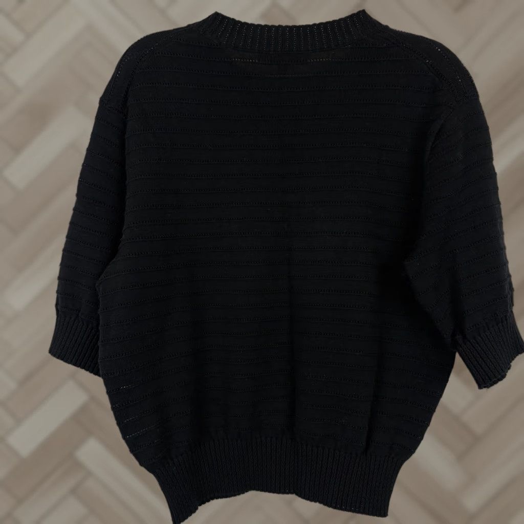 Madewell Madewell Sweater Womens Small Black Short Sleeve Open-Knit Pullover Top Size S / US 4 / IT 40 - 1 Thumbnail