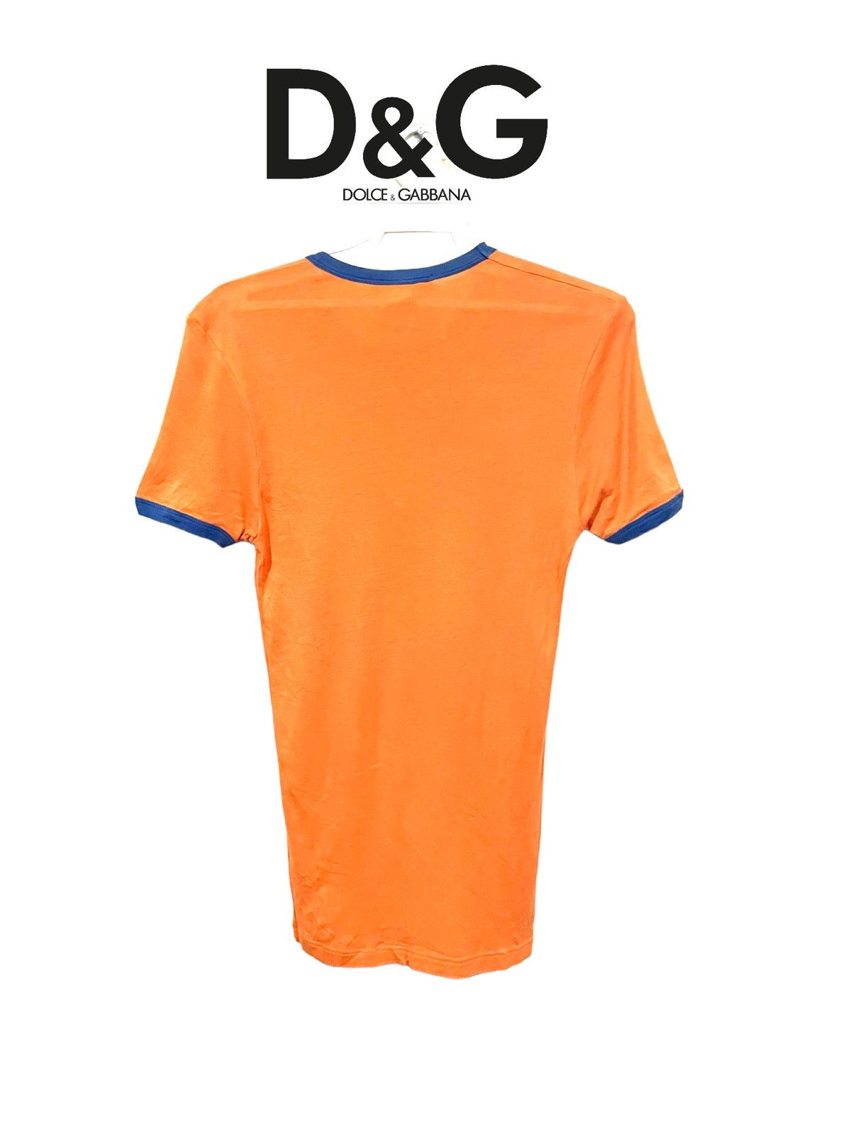 Dolce & Gabbana VTG '90s Dolce & Gabbana Italia Solarized Orange Ringer Tee Size S / US 4 / IT 40 - 14 Thumbnail