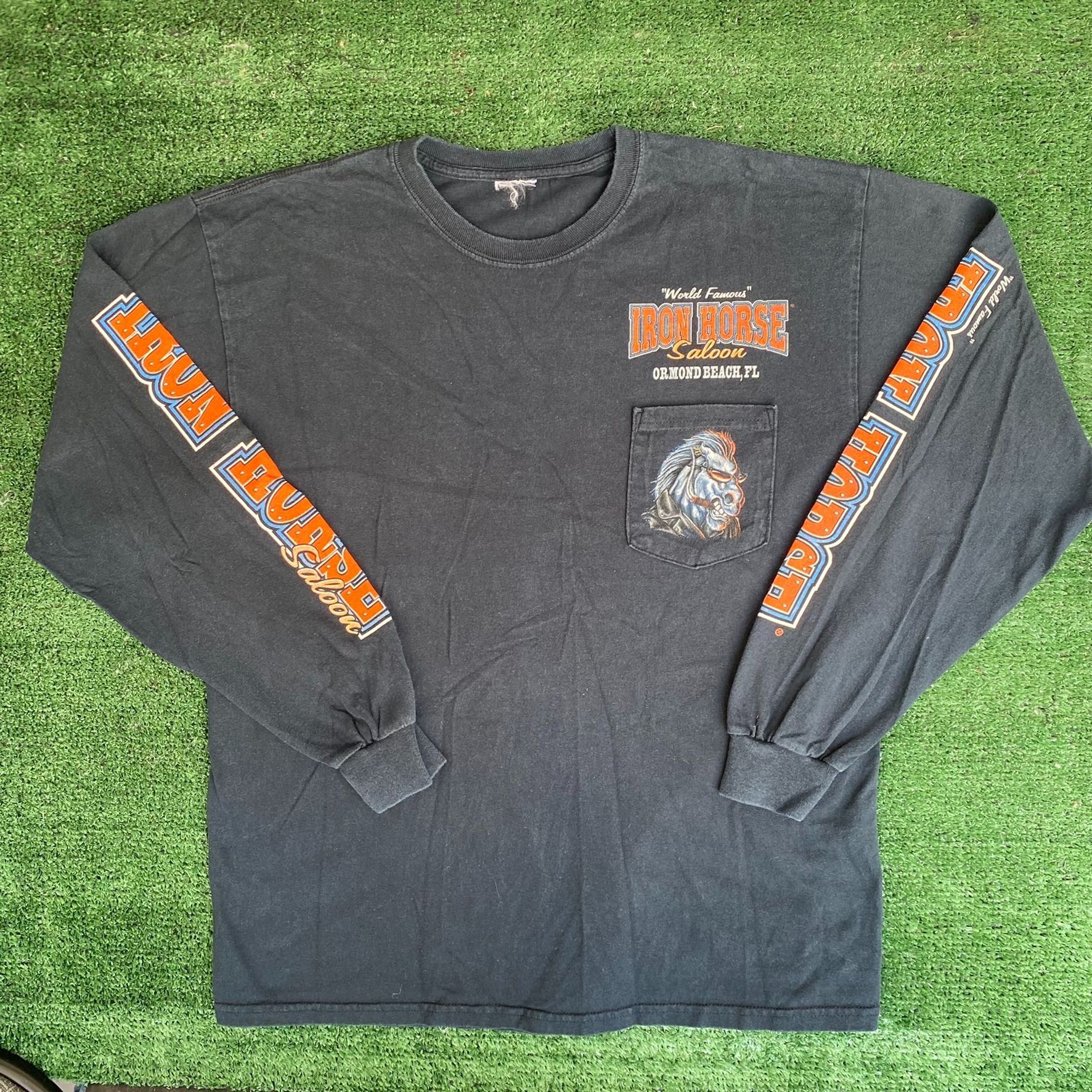 Vintage Vintage Y2K Iron Horse Saloon Shirt Punk Long Sleeve Tee Size US L / EU 52-54 / 3 - 1 Thumbnail