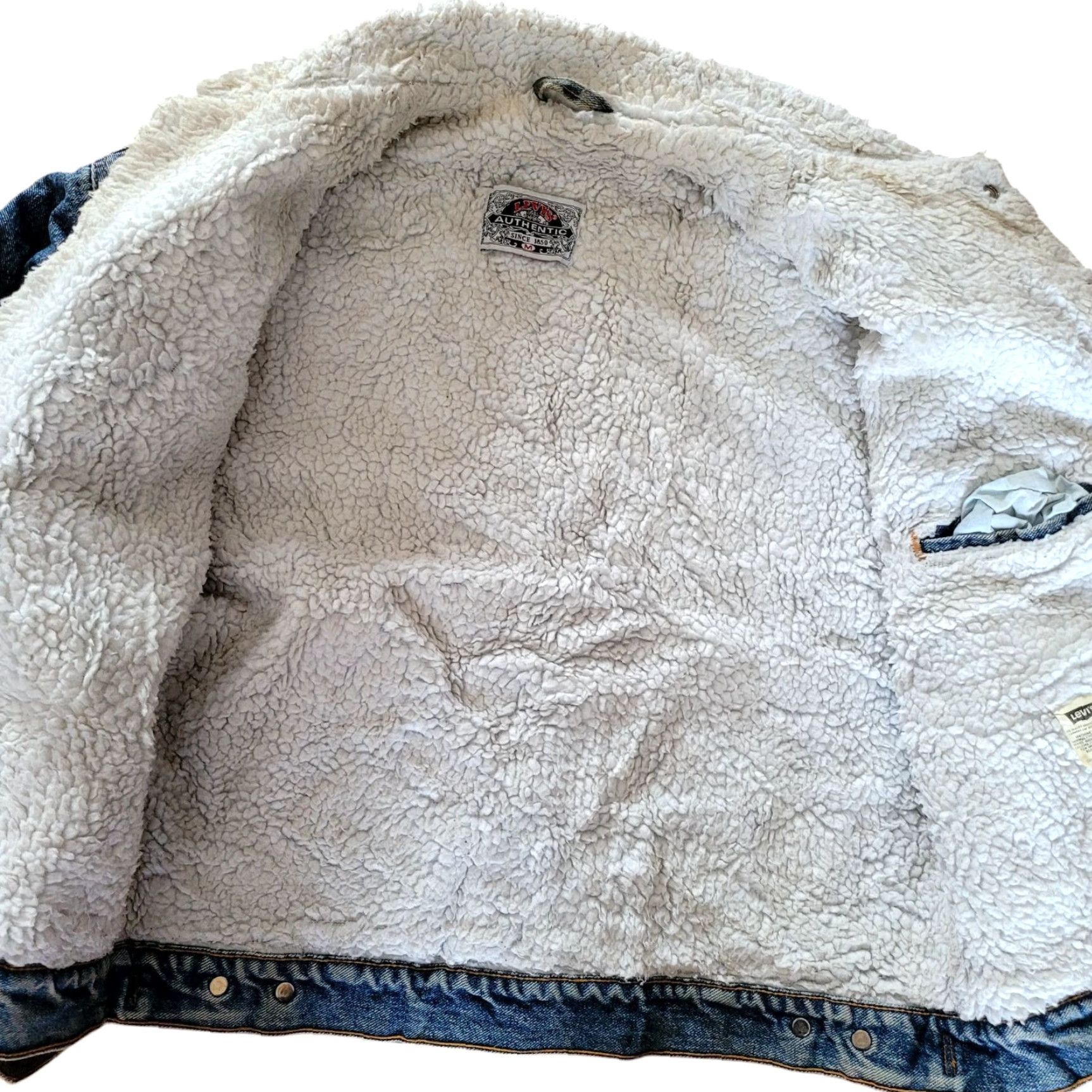 Levi's Levi’s AUTHENTIC Sherpa Denim Trucker Jacket - Made in USA - Size M - Men’s Blue Sherpa-Lined Trucker Jacket Size US M / EU 48-50 / 2 - 6 Thumbnail