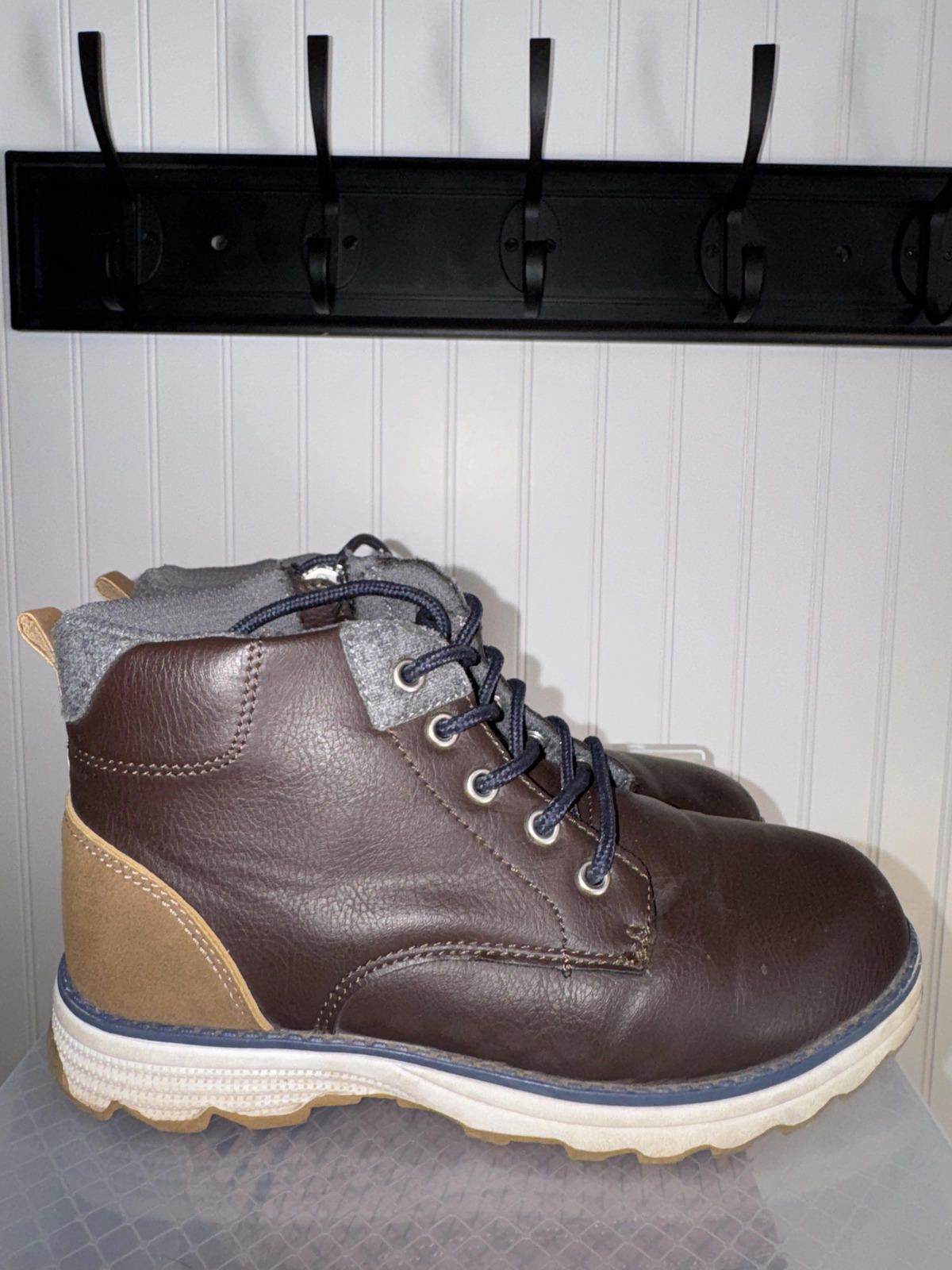 Other Dr. Scholl's Kids Brown Leather Lace-Up Boots Size US 5 / EU 37 - 2 Thumbnail