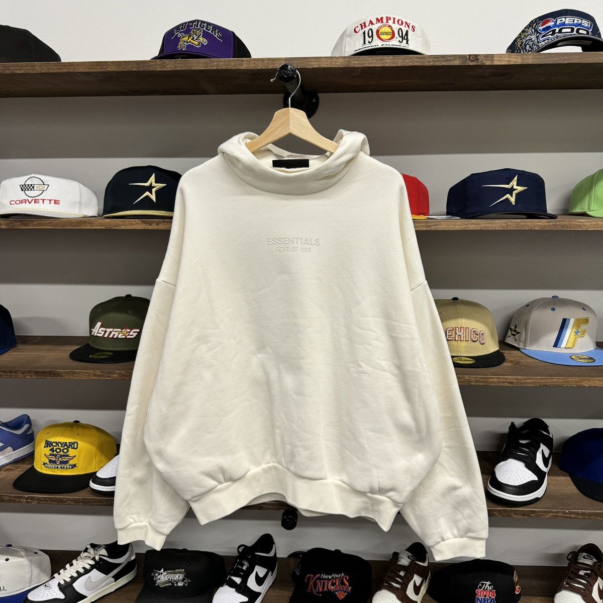 image of Essentials Hoodie Cloud Dancer in Cream, Men's (Size XL)
