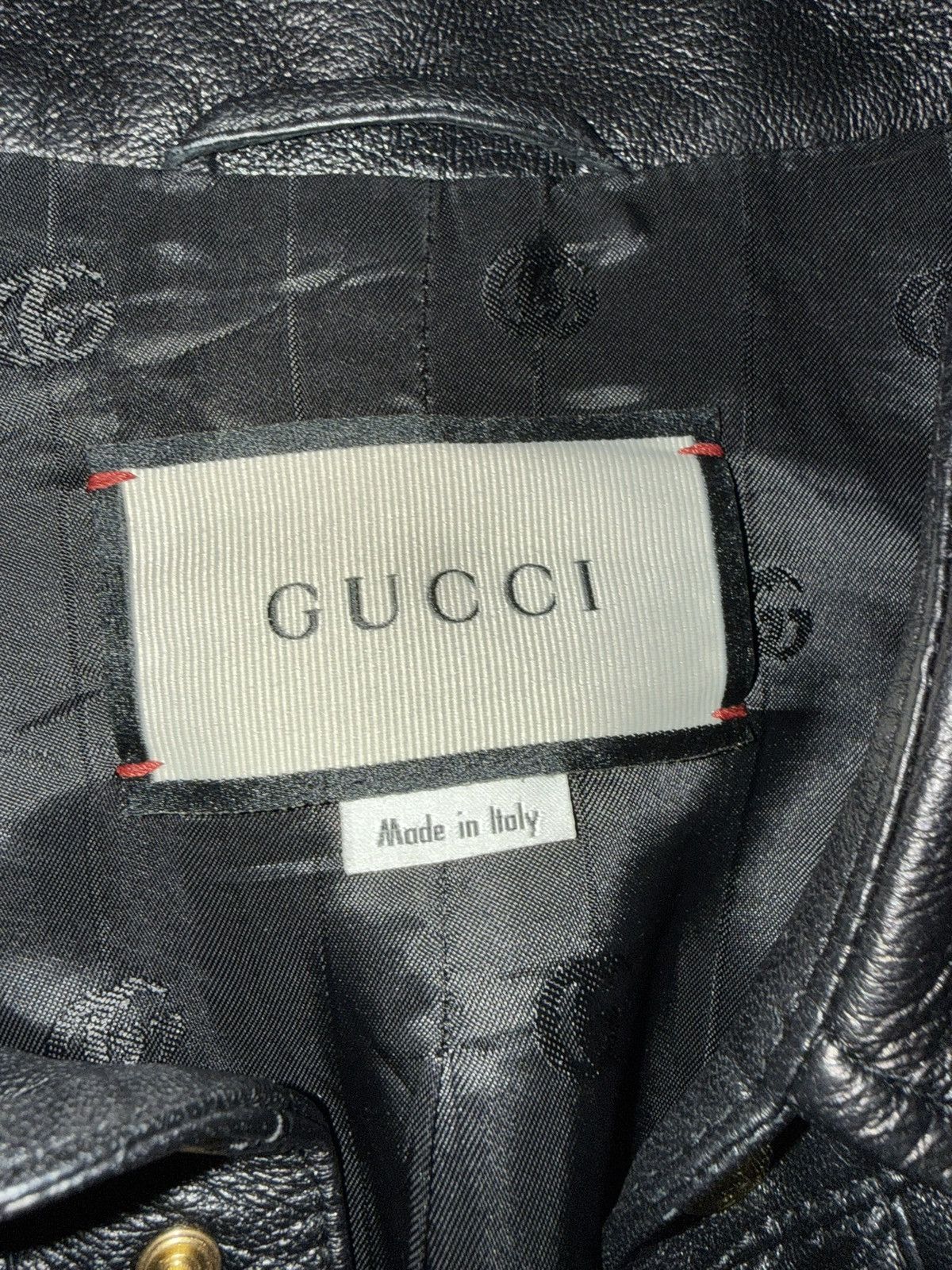 Gucci Gucci Black Leather Shirt Jacket Size US L / EU 52-54 / 3 - 5 Thumbnail