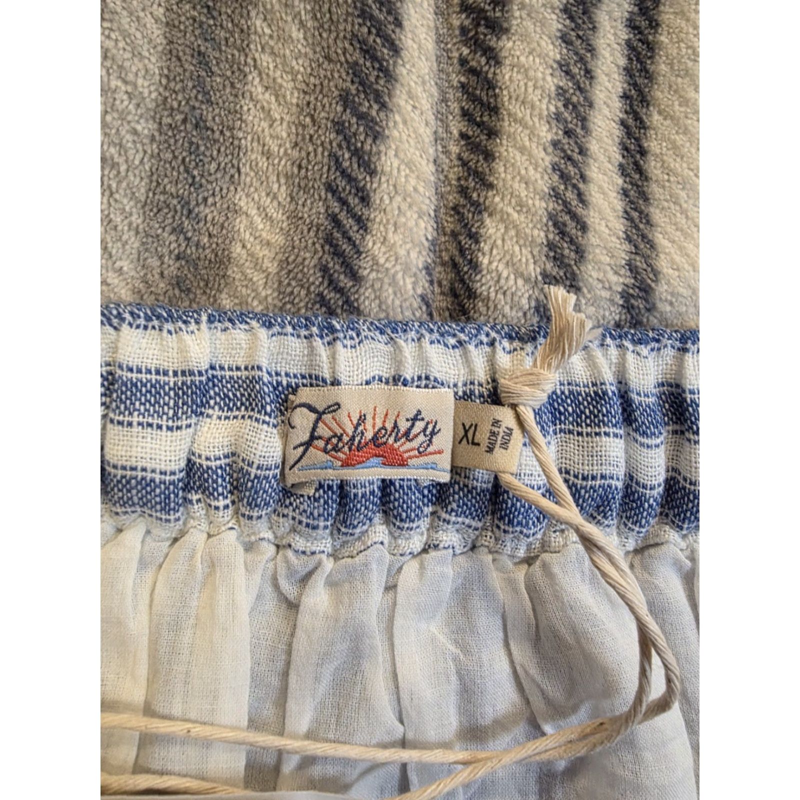 Faherty Faherty Whitley Linen Button Front Skirt Low Tide Stripe Blue Womens XL NEW NWT Size 40" / US 18 - 6 Thumbnail