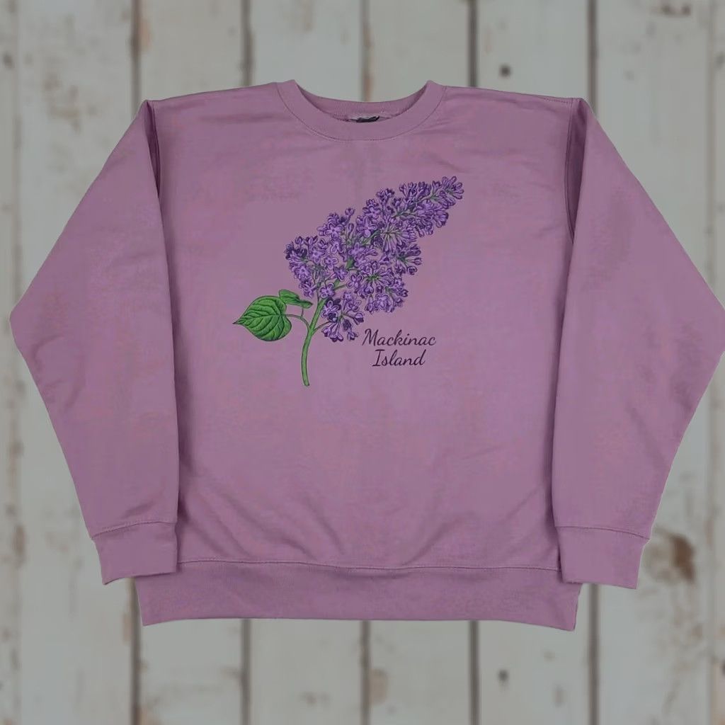 Vintage VINTAGE Mackinac Island Lavender Purple Flower Print Sweatshirt USA Vtg Unbranded Pullover Sweatshirt Women Girls M/L Purple Flower Print Size M / US 6-8 / IT 42-44 - 1 Thumbnail