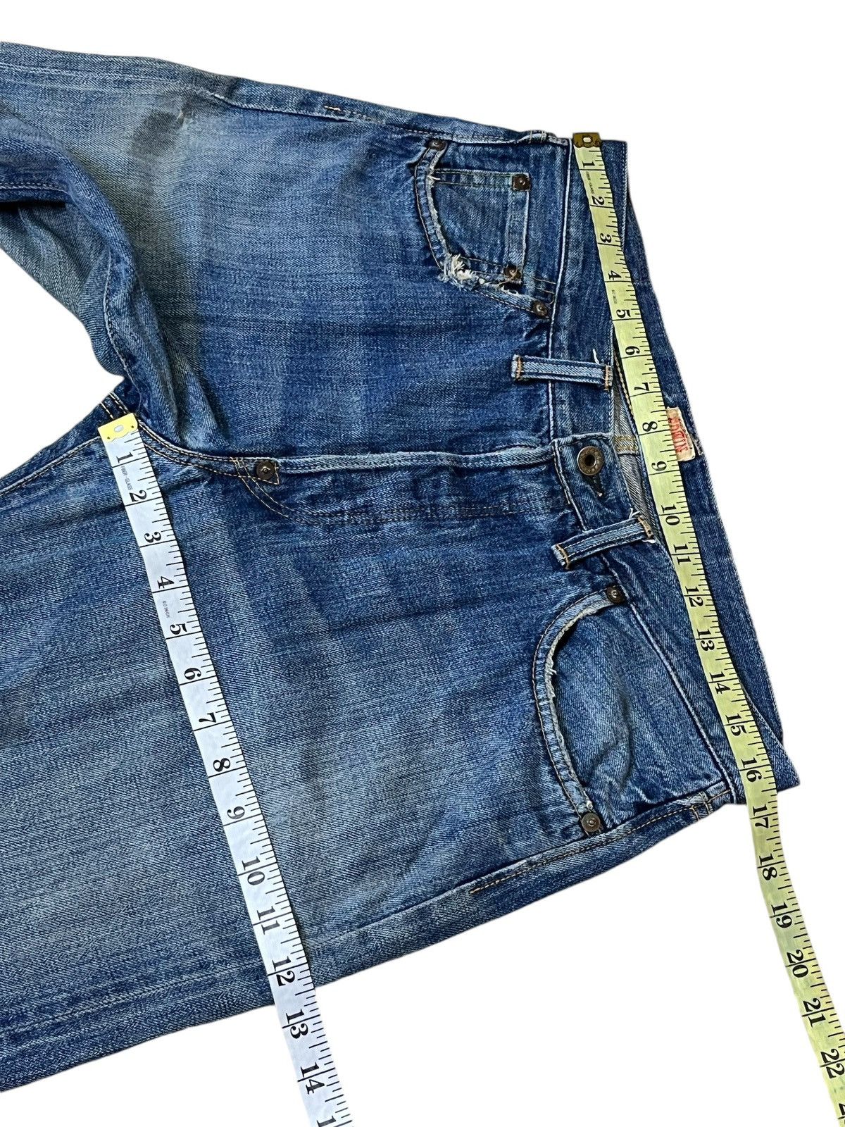 Edwin VINTAGE EDWIN 505SX-R DISTRESSED REDLINE SELVEDGE JEANS Size US 33 - 11 Thumbnail