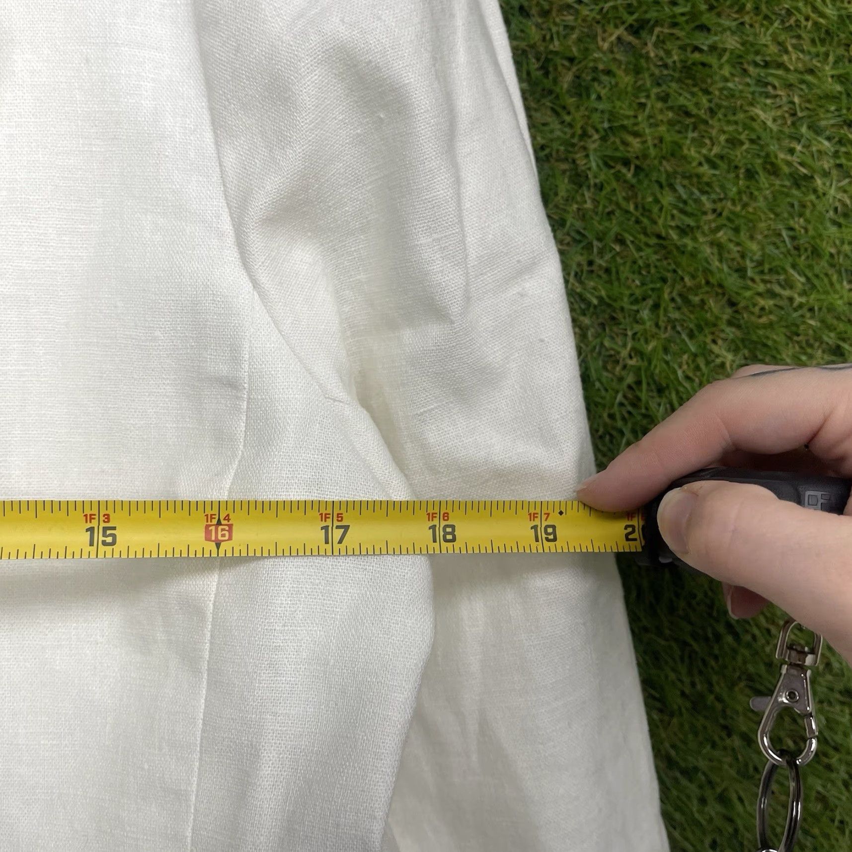 J.Crew J.CREW Blazer Linen White 1 Button Adult Large Ladies Beach Casual Formal 90s Vintage No (adapted to rules) Size L / US 10 / IT 46 - 4 Thumbnail
