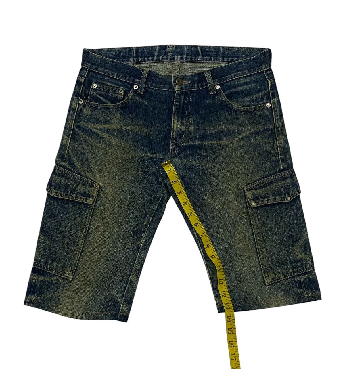 Japanese Brand × Neighborhood Neighborhood 2001 Selvedge Distressed Denim Cargo Shorts Size US 31 - 23 Thumbnail