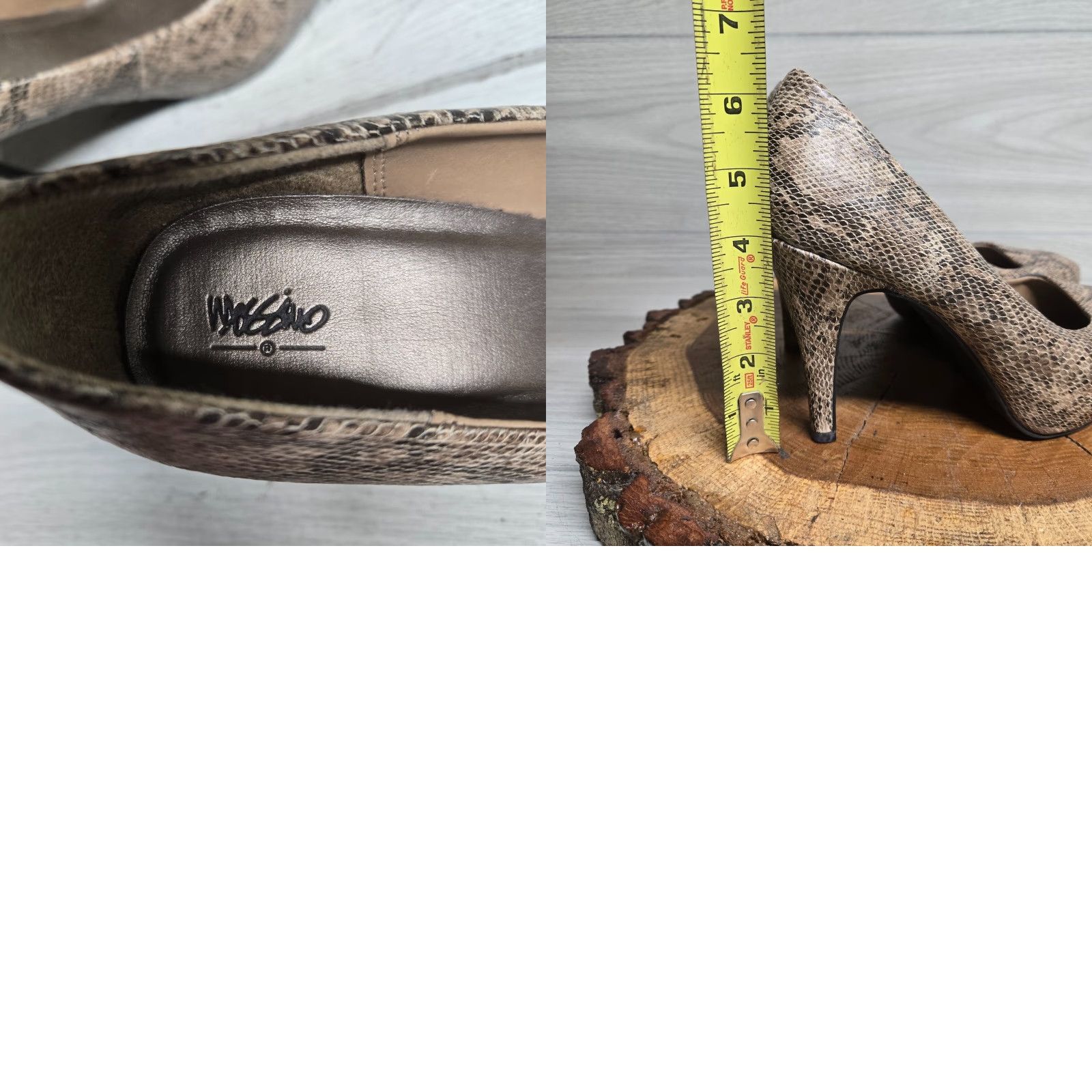 Mossimo VINTAGE Mossimo Snakeskin Heels Pumps 4” Heel Adult Women's Size 8.5 Animal Print Stiletto Shoes Womens Size US 8.5 / IT 38.5 - 8 Thumbnail