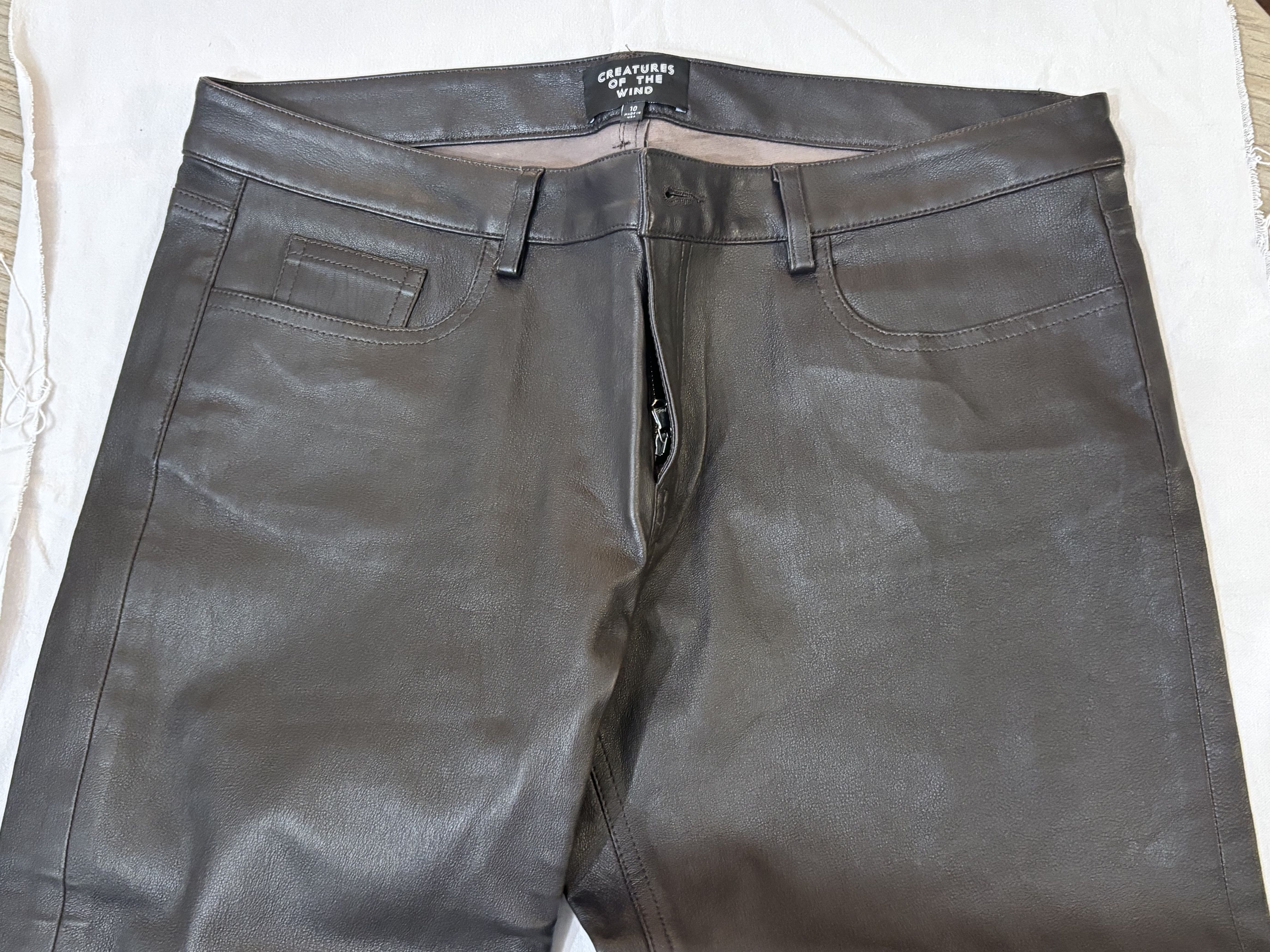 Creatures of the Wind CotW Brown Leather Jeans Size 32" / US 10 / IT 46 - 8 Thumbnail