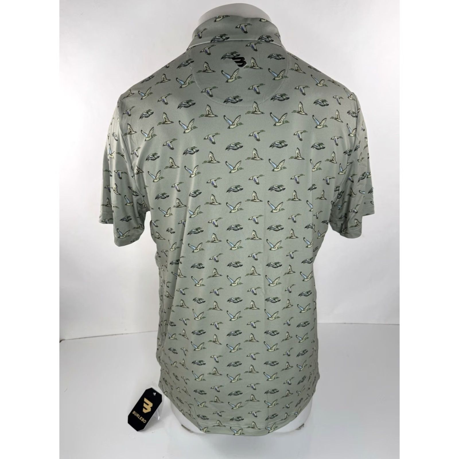 Vintage BURLEBO Polo Shirt Mens M New with Tag Duck Hunting Print Green Short Sleeve Shirt Size US M / EU 48-50 / 2 - 4 Thumbnail