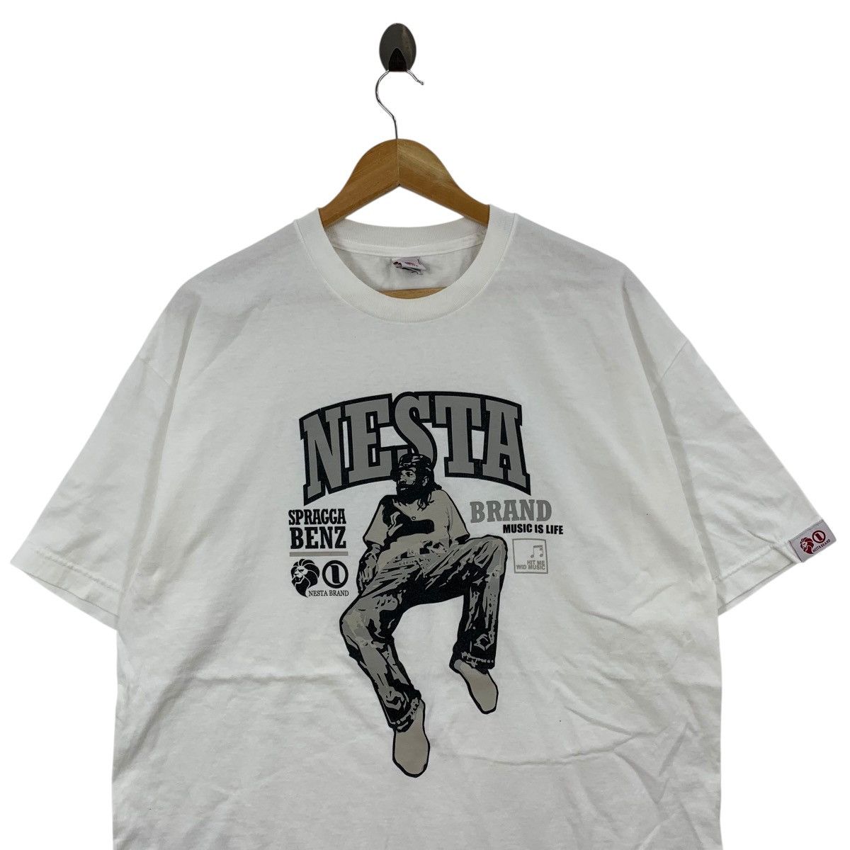 Vintage Vintage NESTA BRAND Spragga Benz Music Is Life Usa Tshirt Size US XL / EU 56 / 4 - 2 Thumbnail