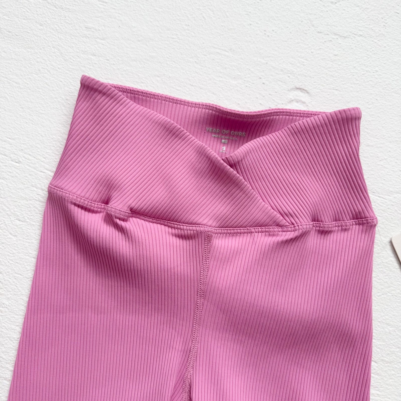 Other Carbon38 Year Of Ours Pink Ribbed Crossover Biker Shorts, S Size 28" / US 6 / IT 42 - 2 Thumbnail